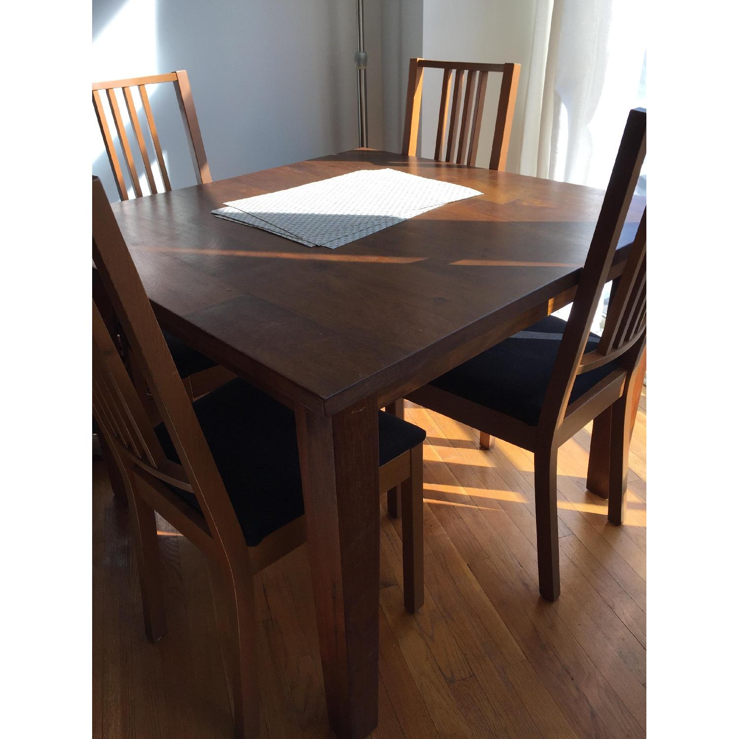 Crate & Barrel Dining Table w/ 4 Ikea Chairs - image-2