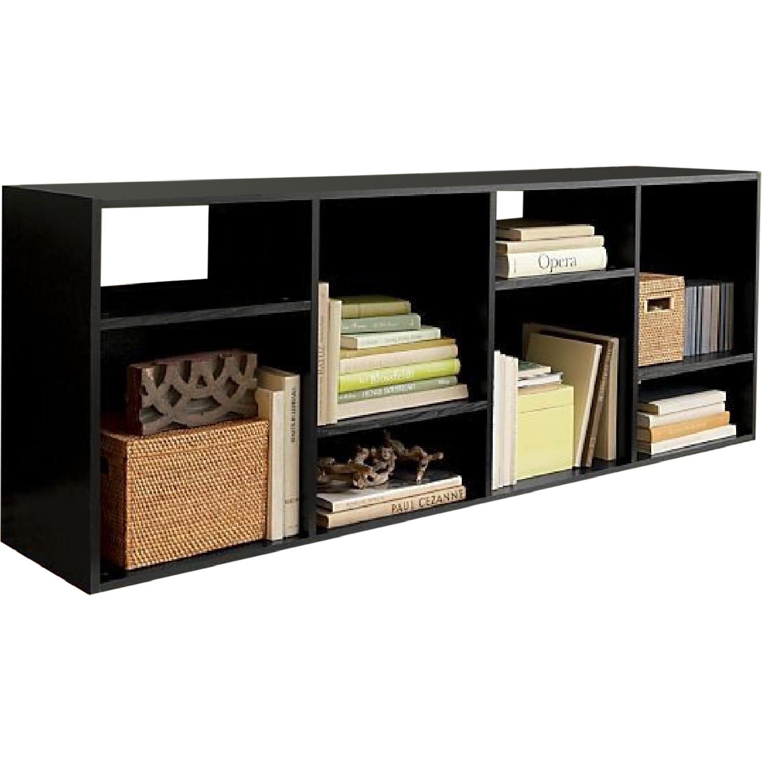 Crate & Barrel Shift Black Bookshelves Pair AptDeco