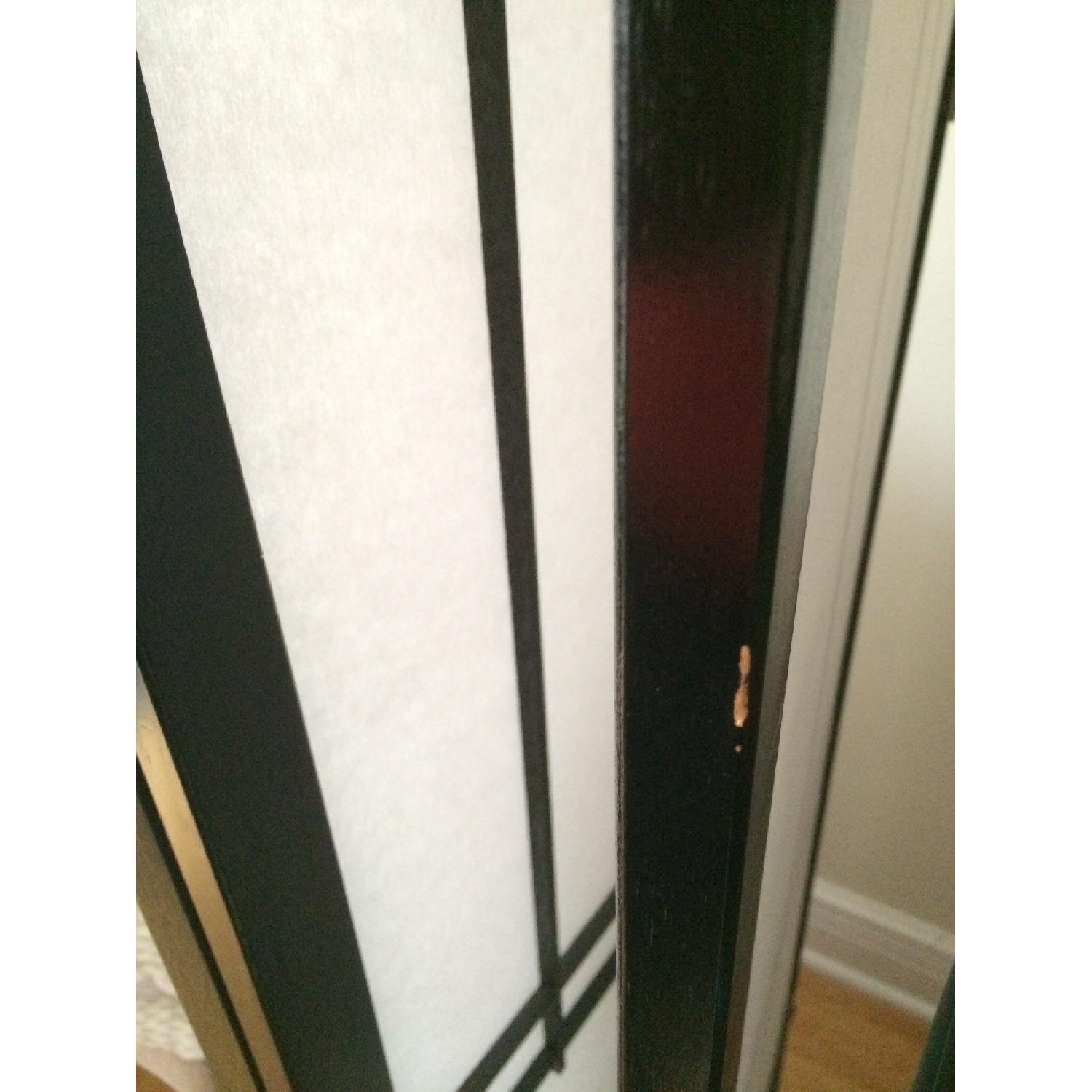 Black Painted Wood & White Fabric Room Divider/Screen - image-3