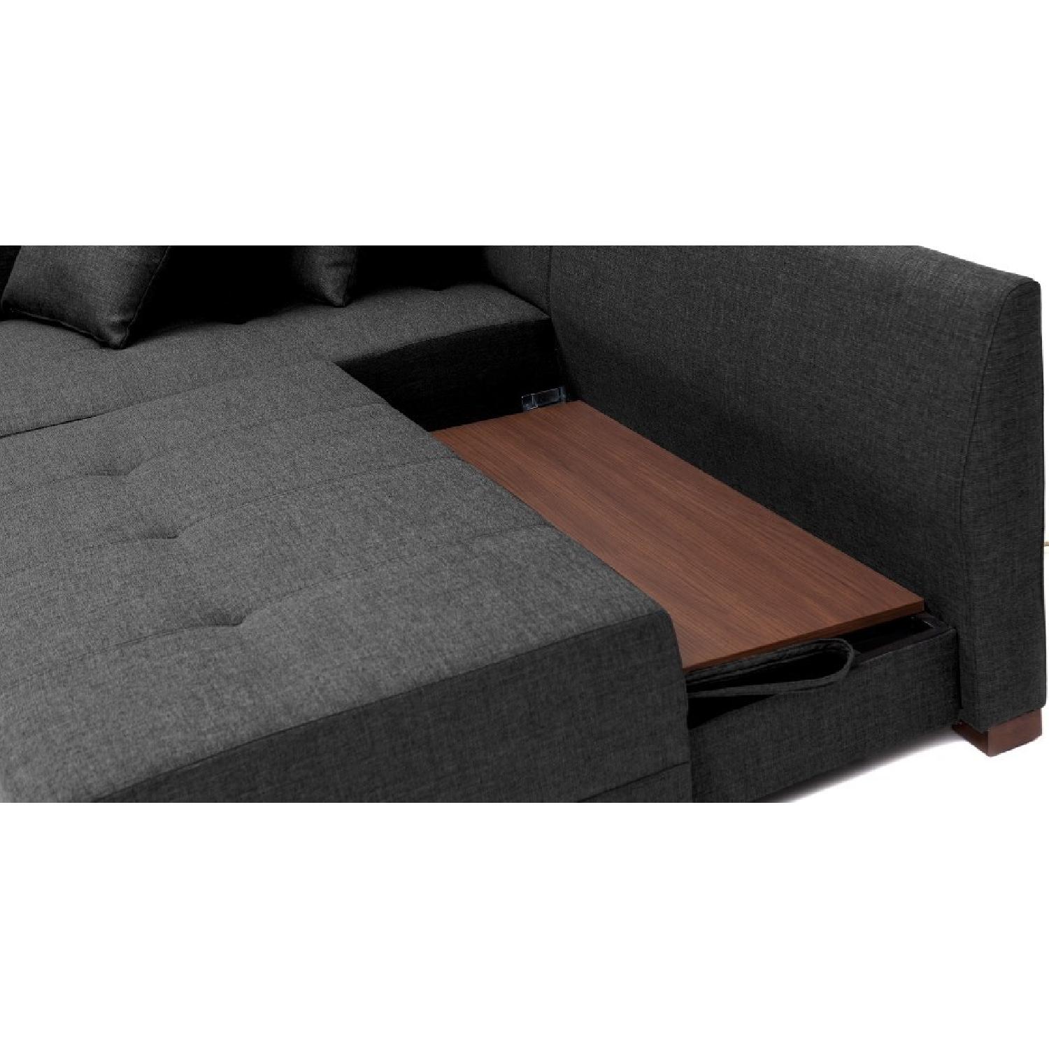 Corner Convertible Sofa Bed - Anthracite(Left) - image-2