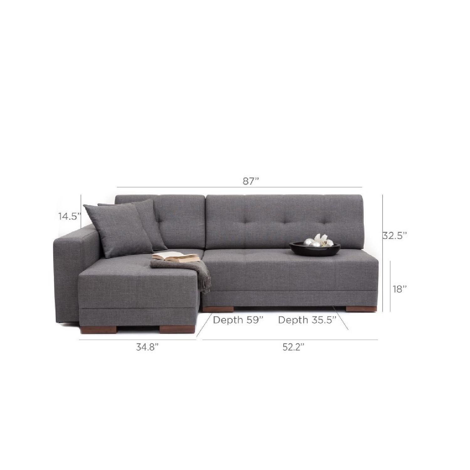 Corner Convertible Sofa Bed - Anthracite(Left) - image-4
