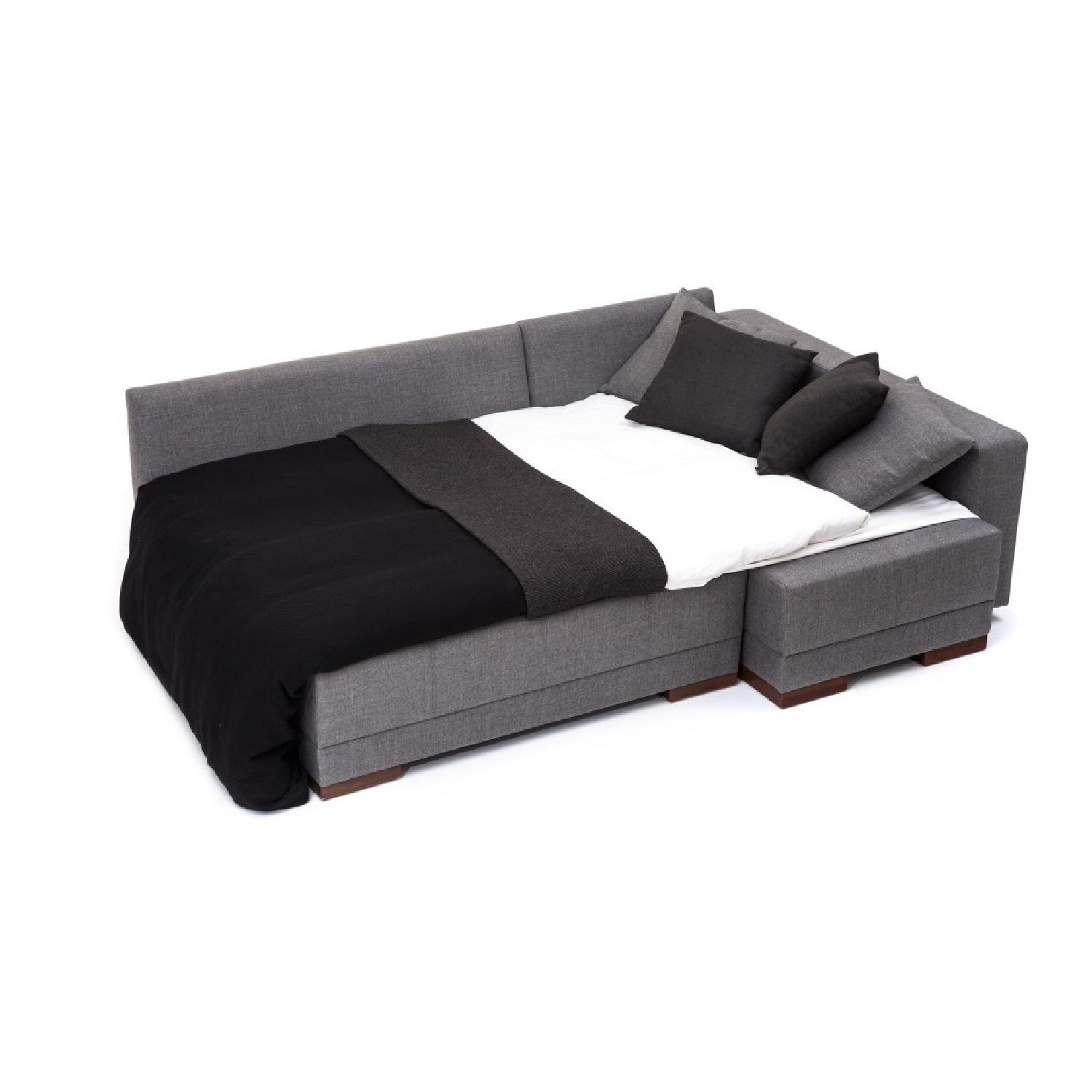 Corner Convertible Sofa Bed Grey (Right) AptDeco
