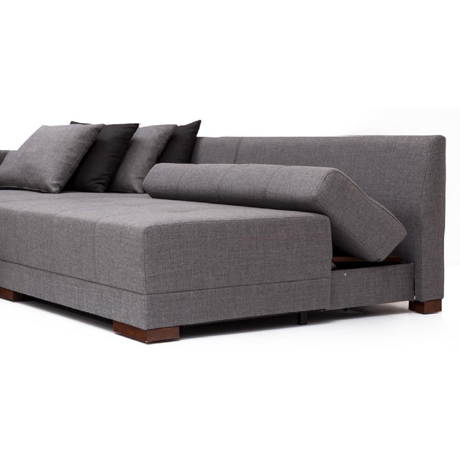 Corner Convertible Sofa Bed - Grey (Right) - image-2