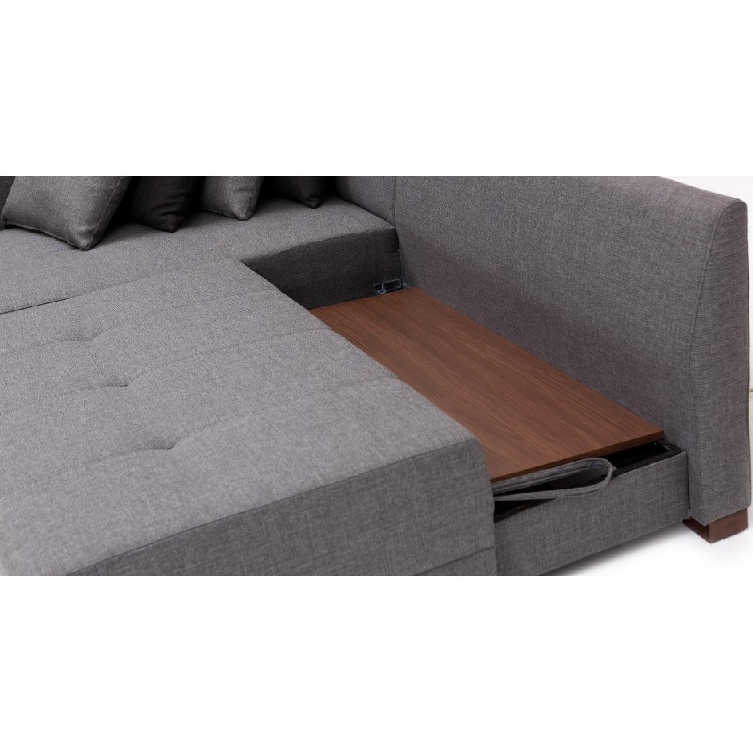 Corner Convertible Sofa Bed Grey (Right) AptDeco