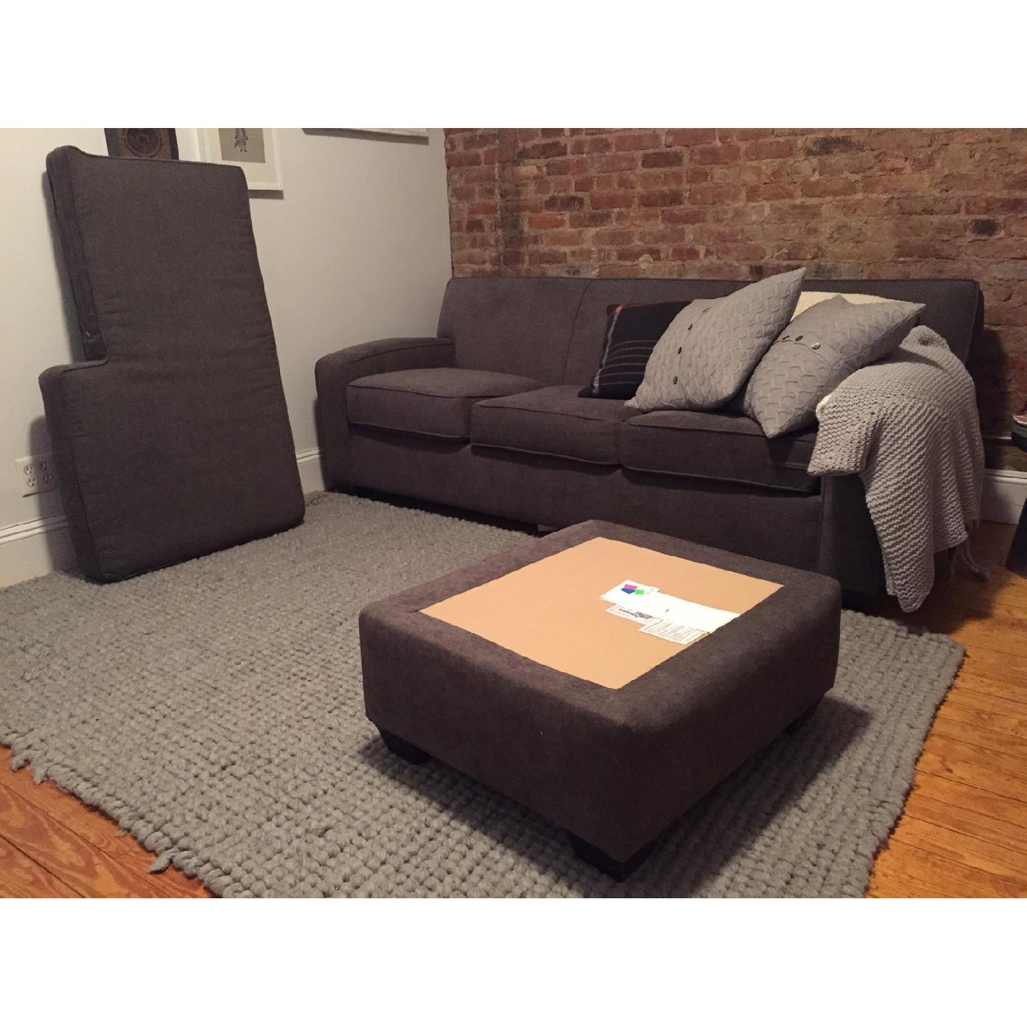 2 Piece Sectional Queen Sofa Bed w/ Ottoman AptDeco