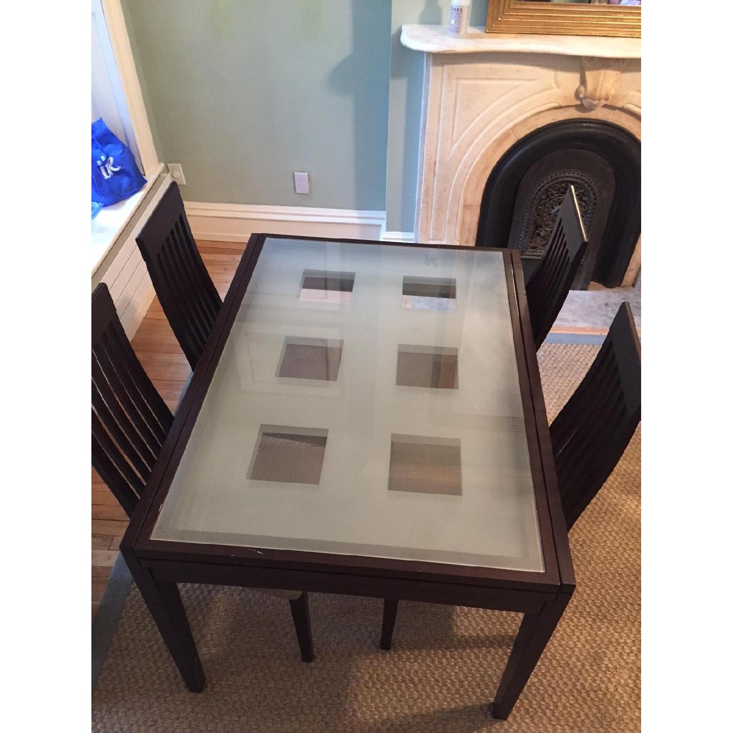 Calligaris Bon Ton Glass Extending Dining Table w/ 4 Chairs - image-1