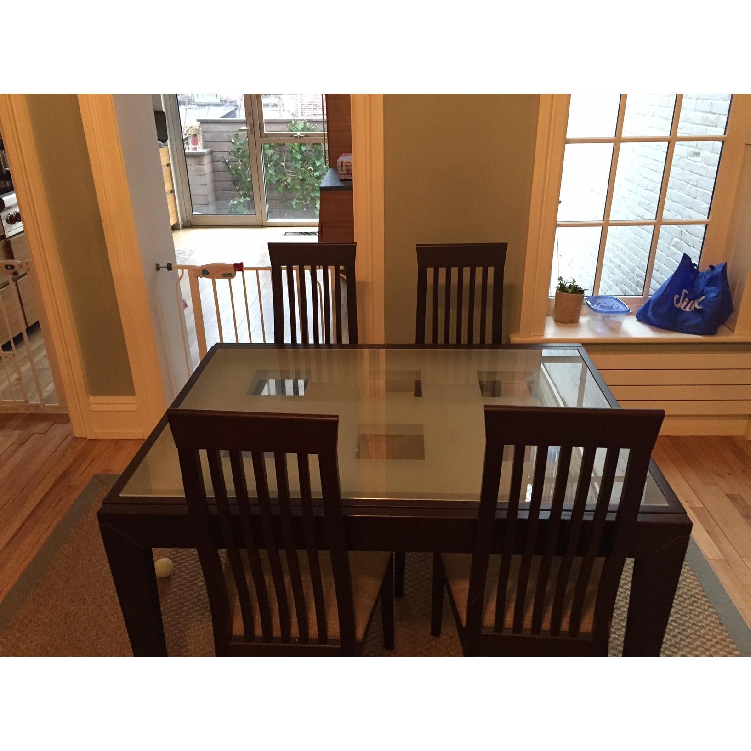 Calligaris Bon Ton Glass Extending Dining Table w/ 4 Chairs - image-3