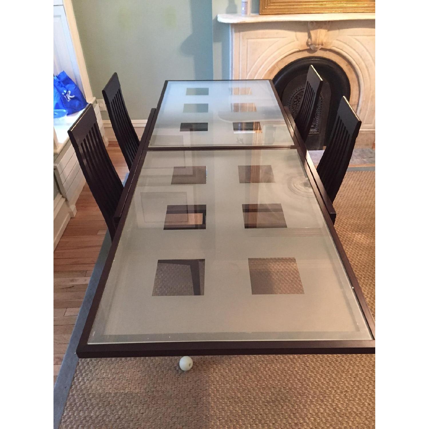 Calligaris Bon Ton Glass Extending Dining Table w/ 4 Chairs - image-4