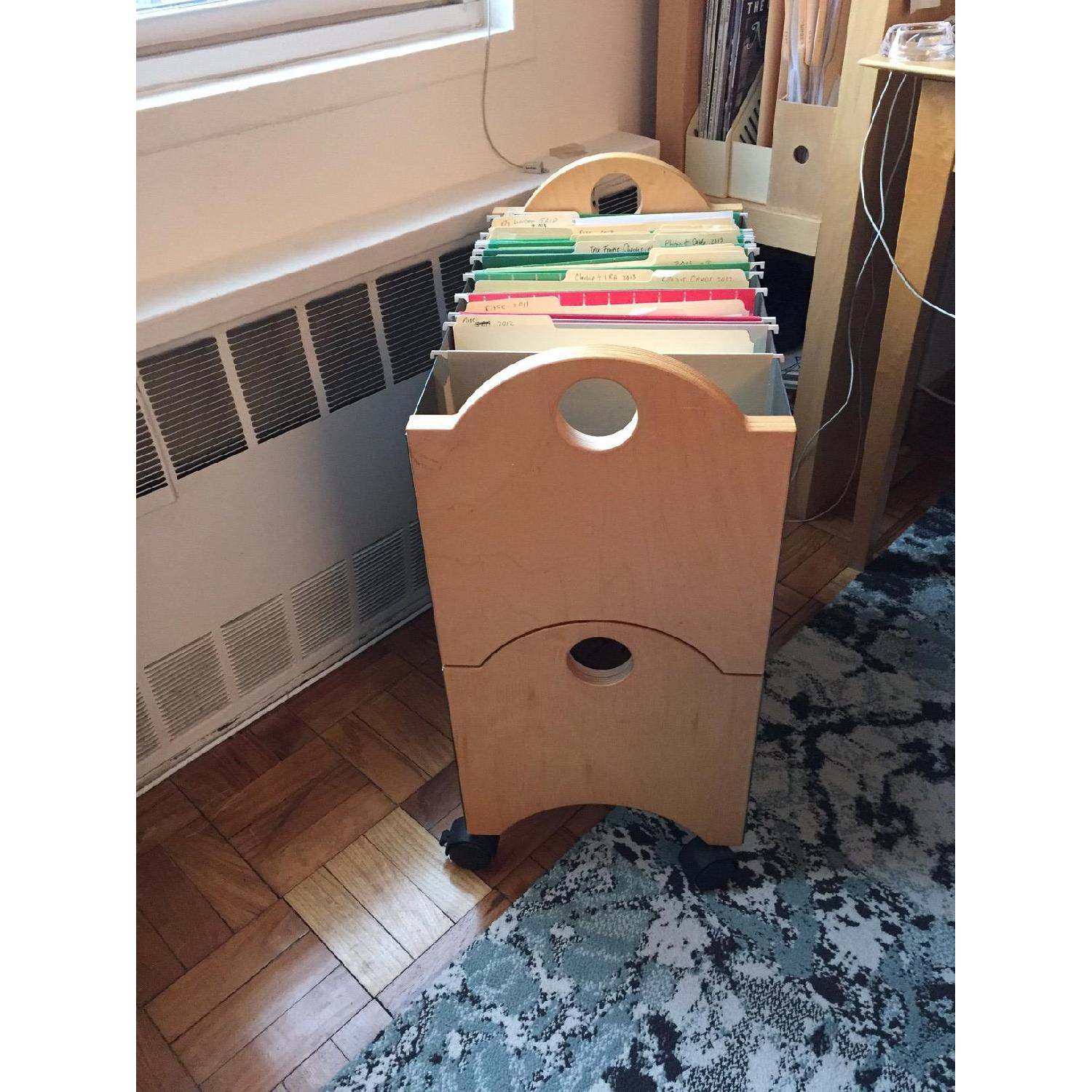 Blu Dot Stackable Rolling File Cabinets/Carts - Pair - image-1