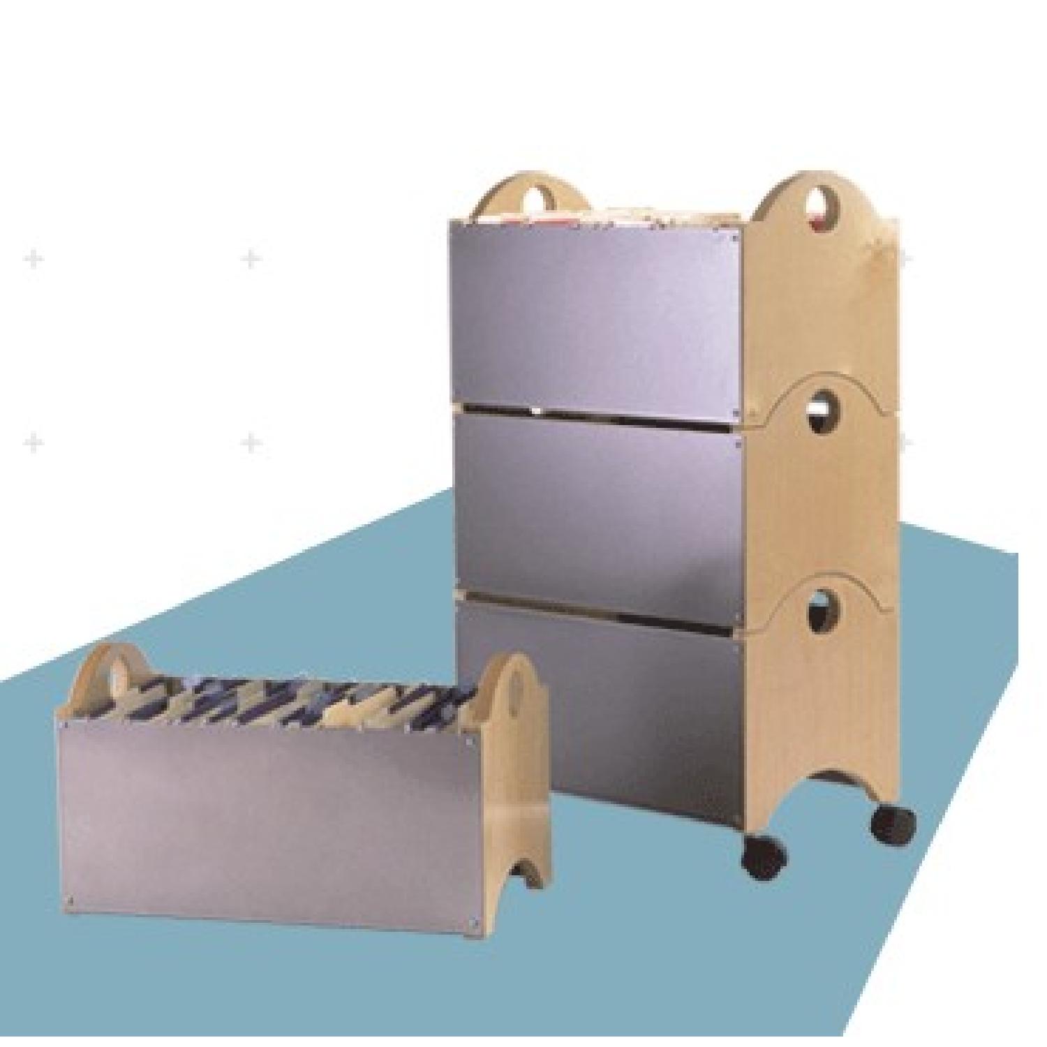 Blu Dot Stackable Rolling File Cabinets/Carts - Pair - image-13