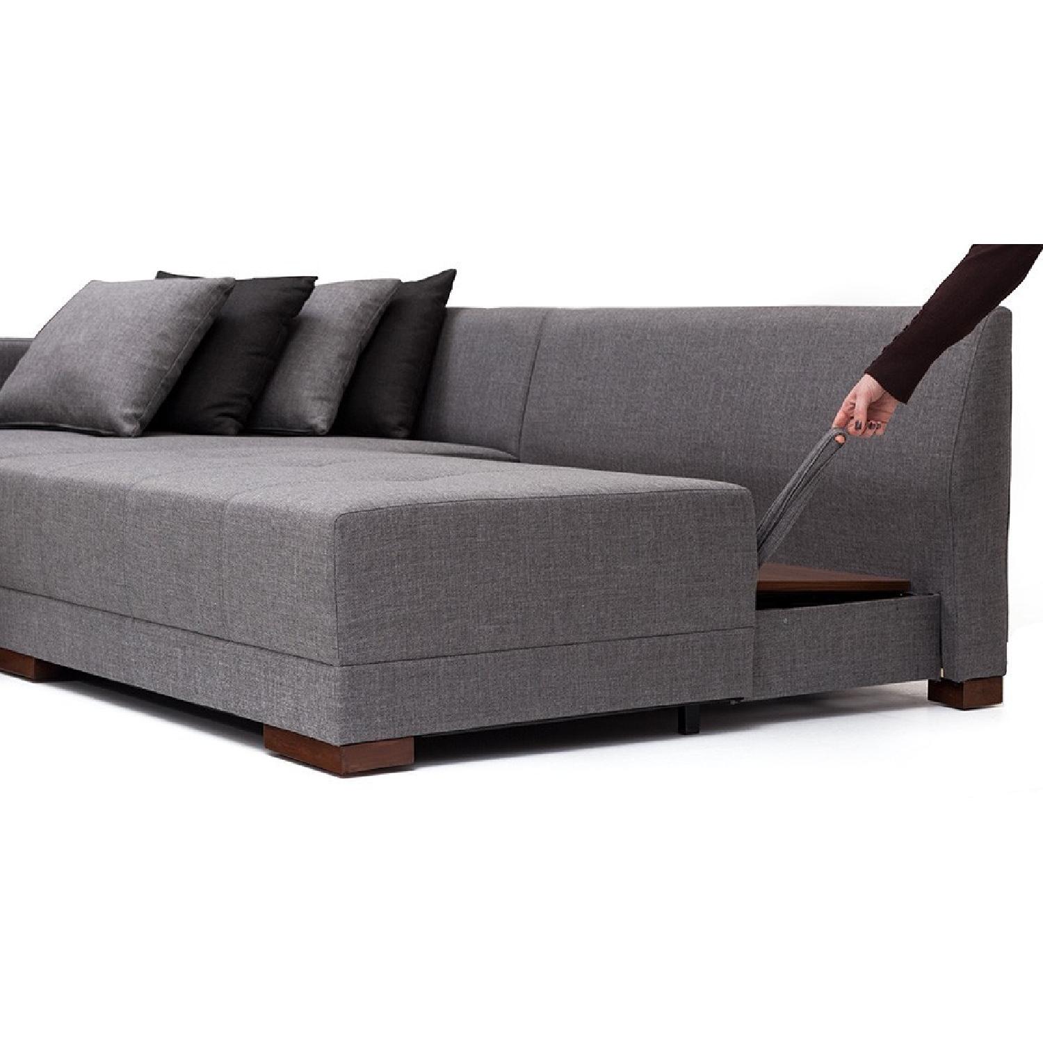 Left Corner Convertible Sofa Bed in Turquoise - image-3