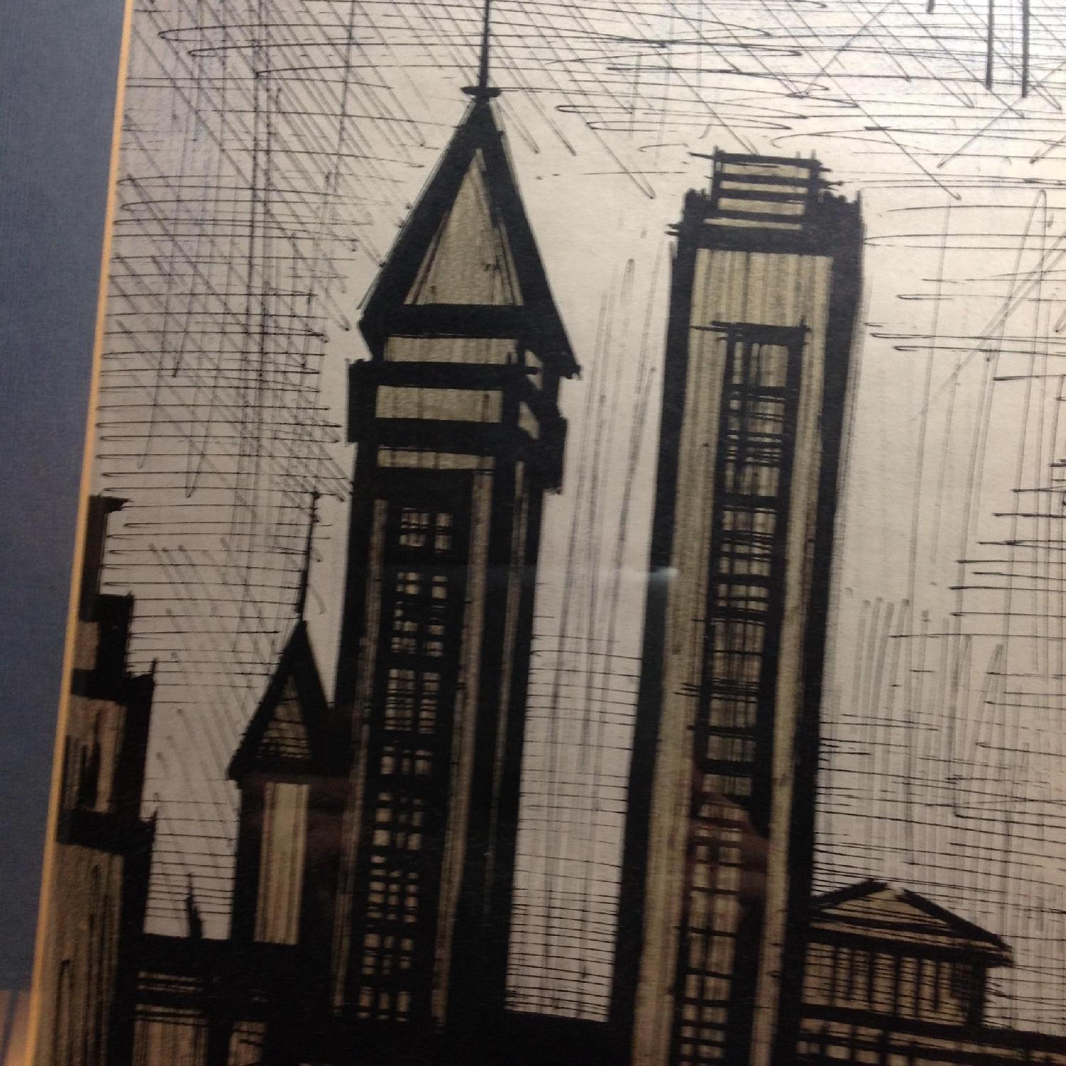 Bernard Buffet 1967 New York City Framed Lithograph - AptDeco