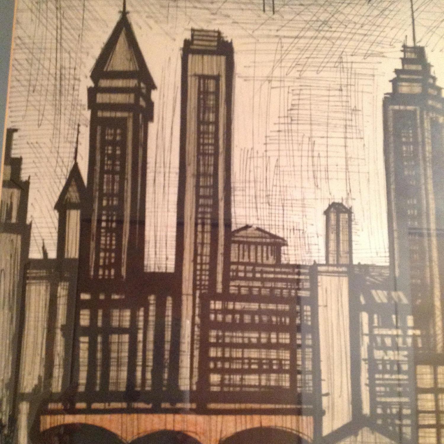 Bernard Buffet 1967 New York City Framed Lithograph - AptDeco