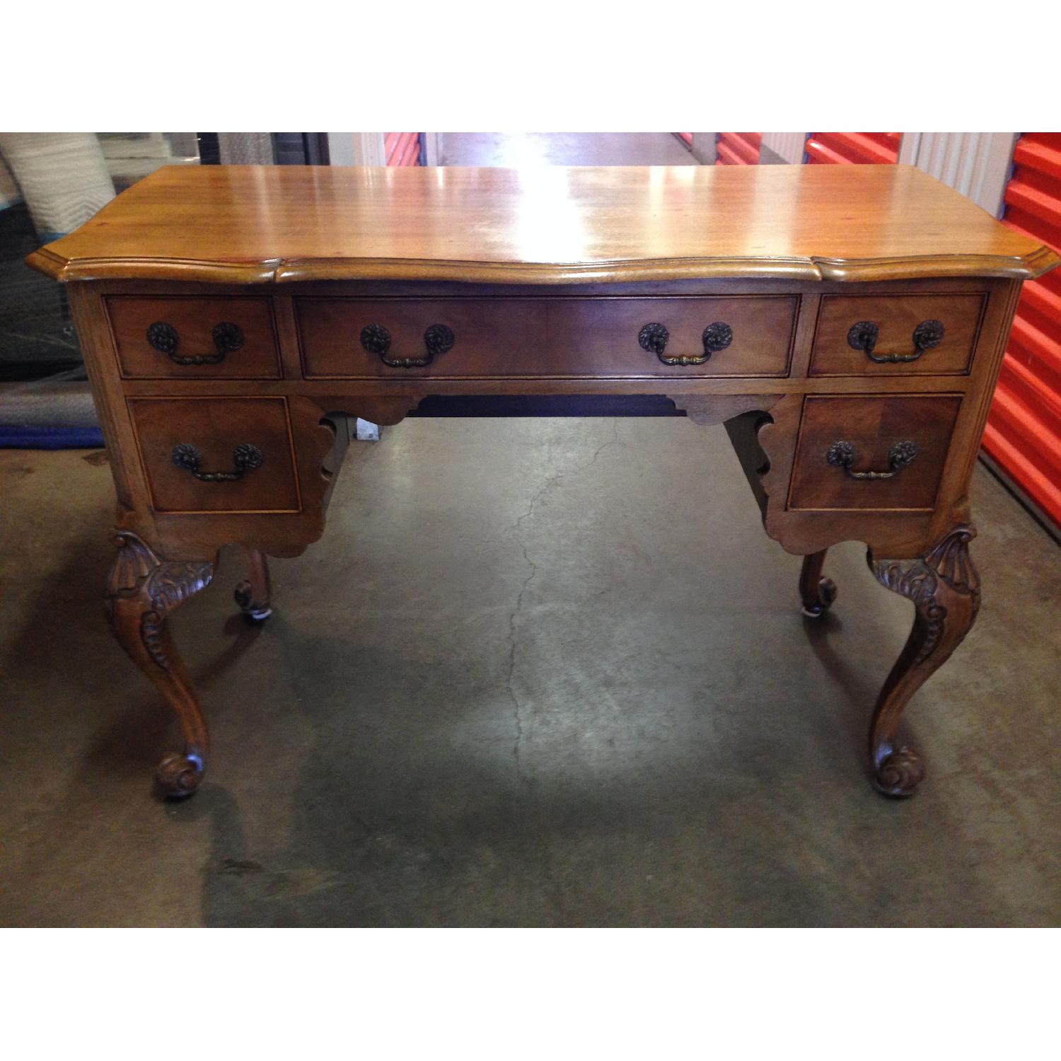 Antique Blond Mahogany Desk - image-1