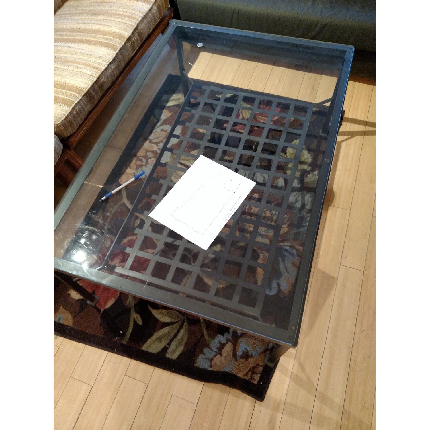 Ikea Granas Glass & Metal Coffee Table AptDeco