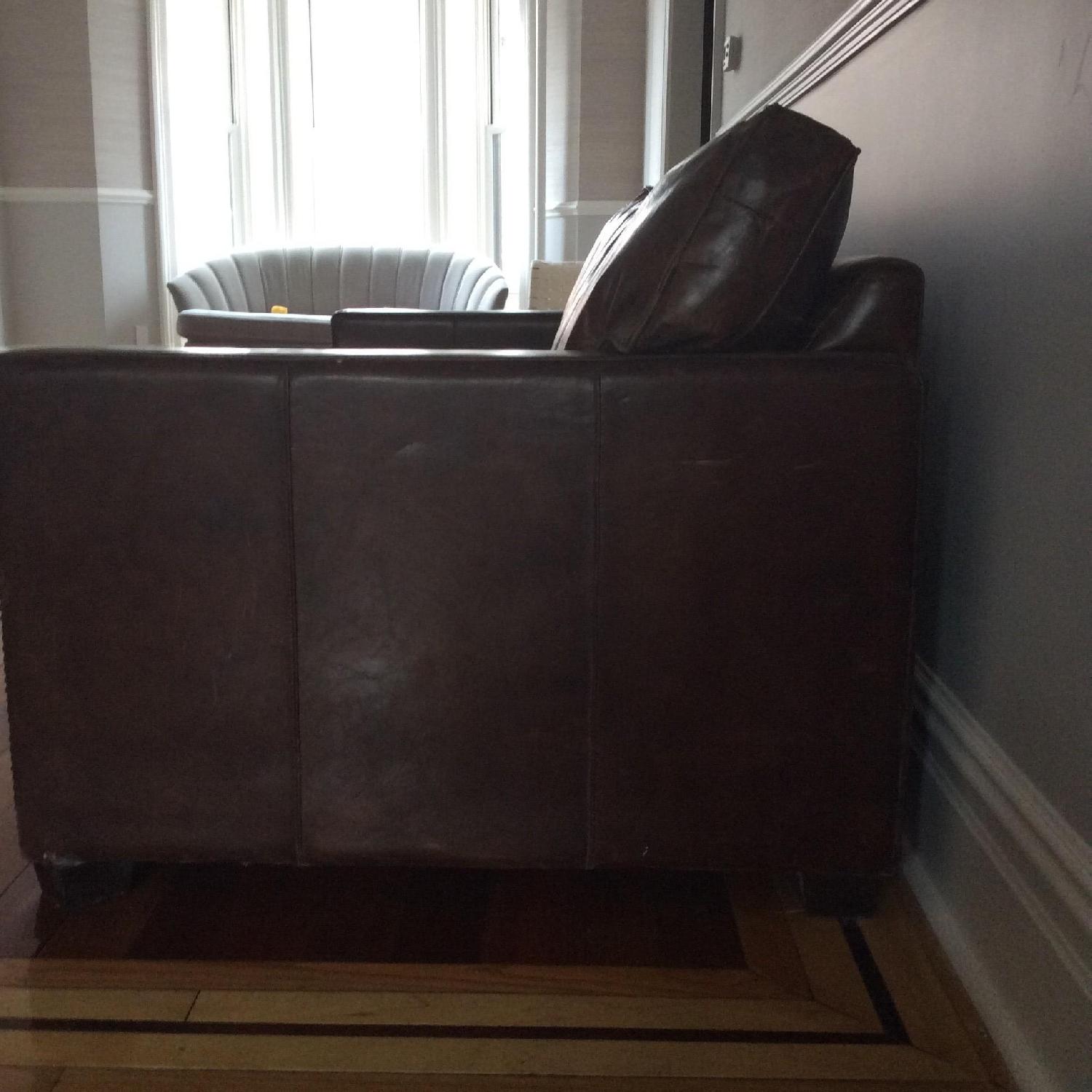 Lili and Loo Brown Leather Distressed Sofa - image-2