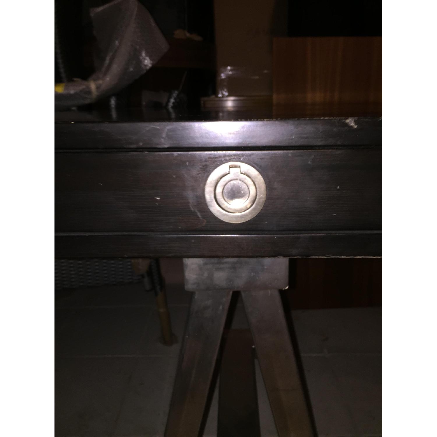 Black Trestle Desk with Chrome Legs - image-4