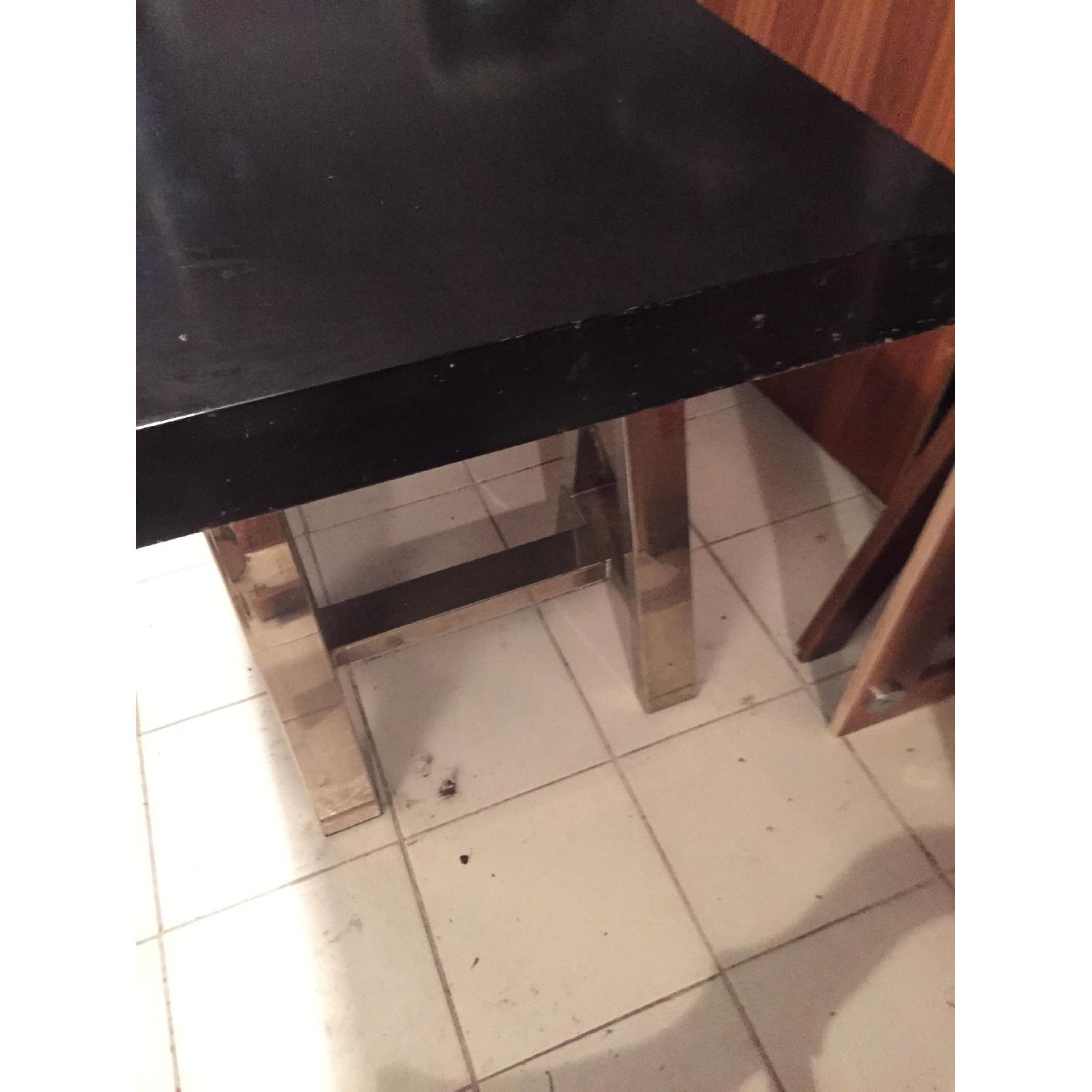 Black Trestle Desk with Chrome Legs - image-7