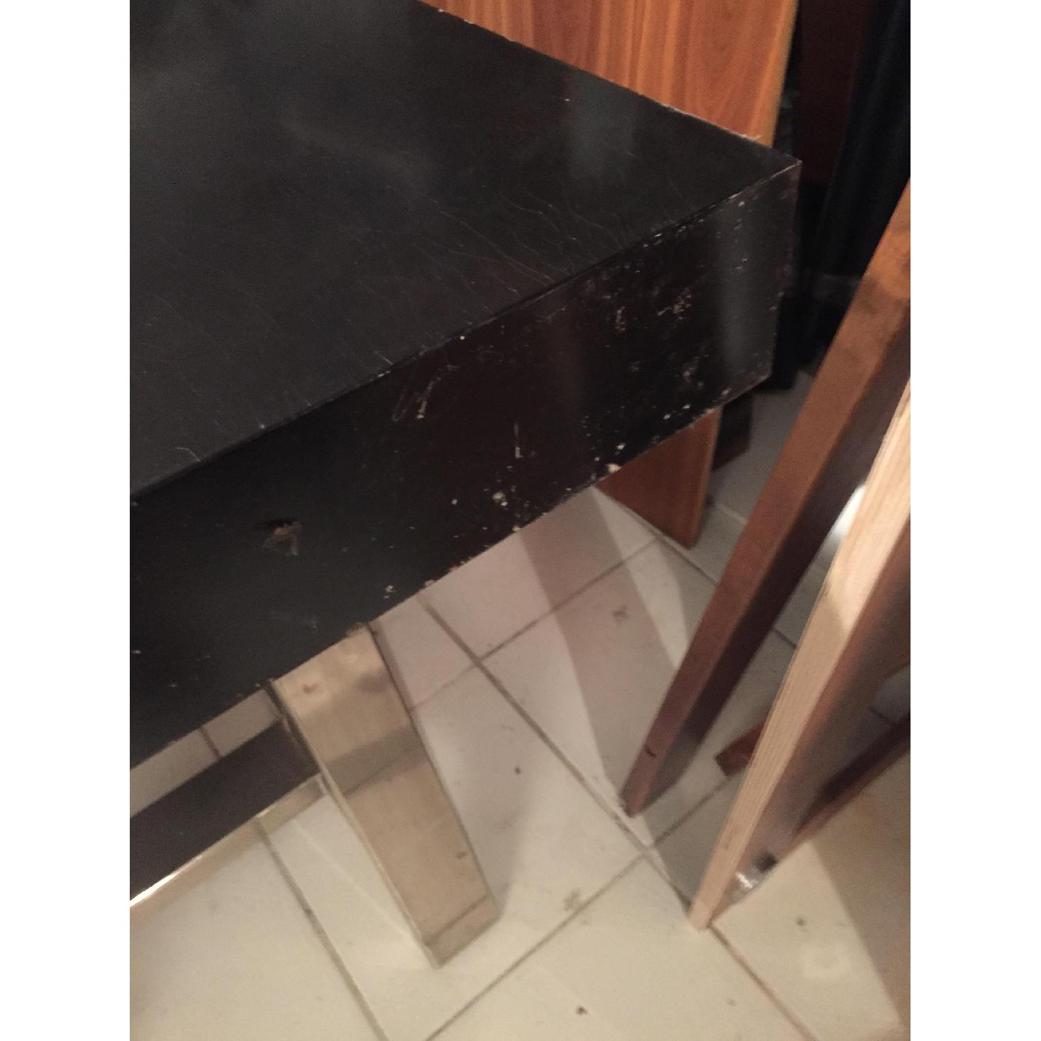 Black Trestle Desk with Chrome Legs - image-8