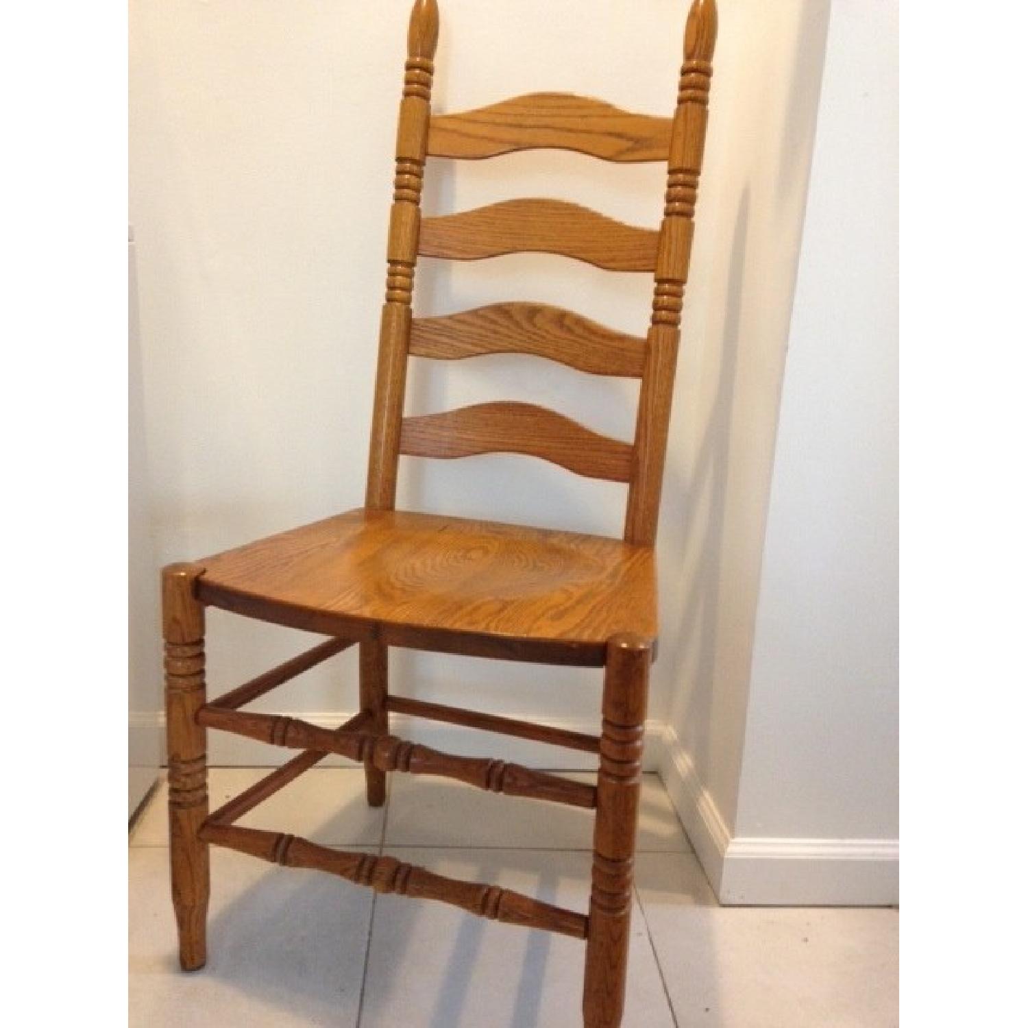 Solid Oak Dining Room Chairs - Set of 4 - image-1