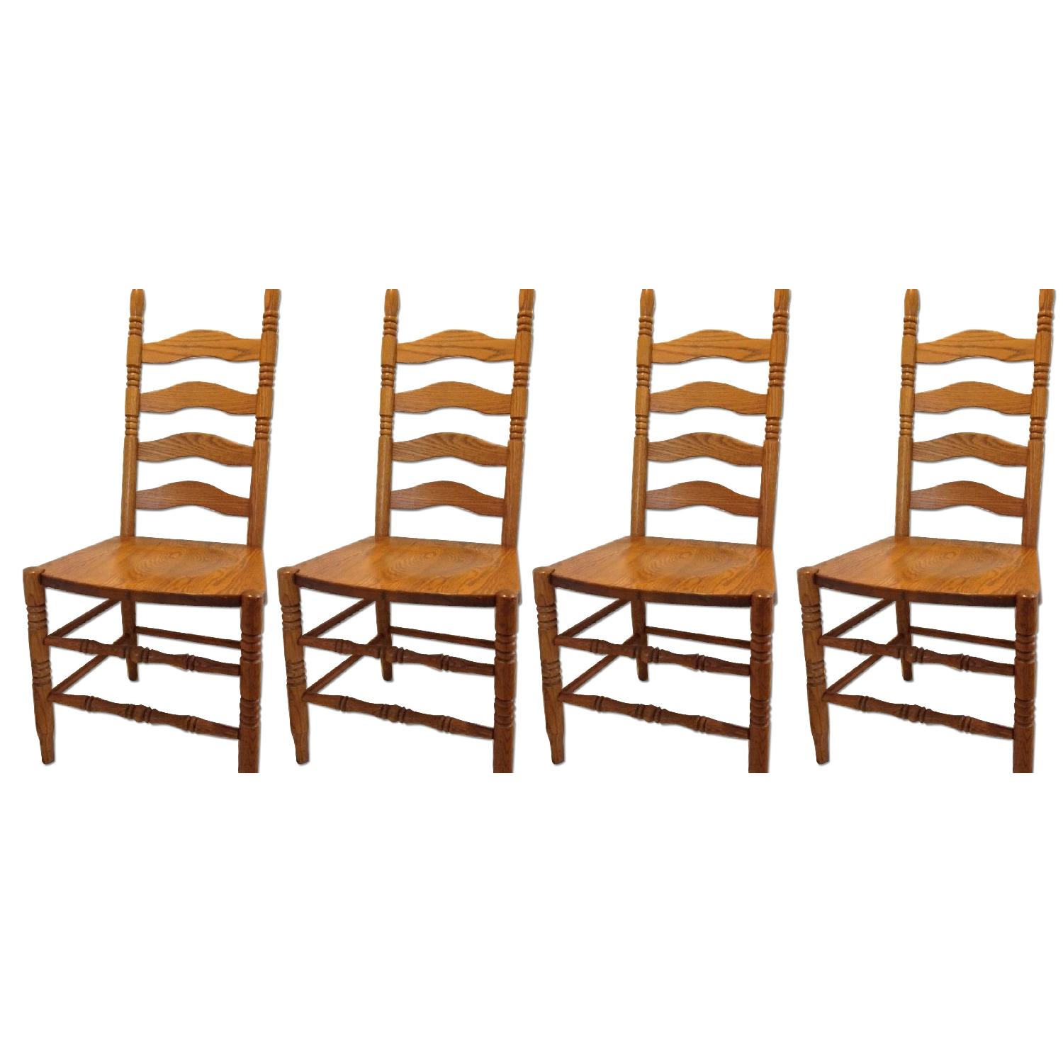 Solid Oak Dining Room Chairs Set of 4 AptDeco