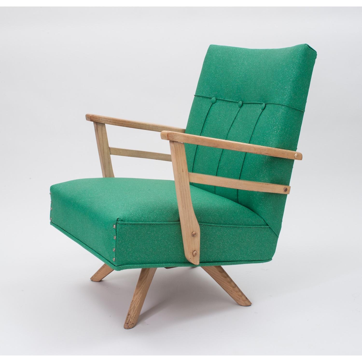 Vintage Mid Century Modern Swivel Rocking Chair - image-3