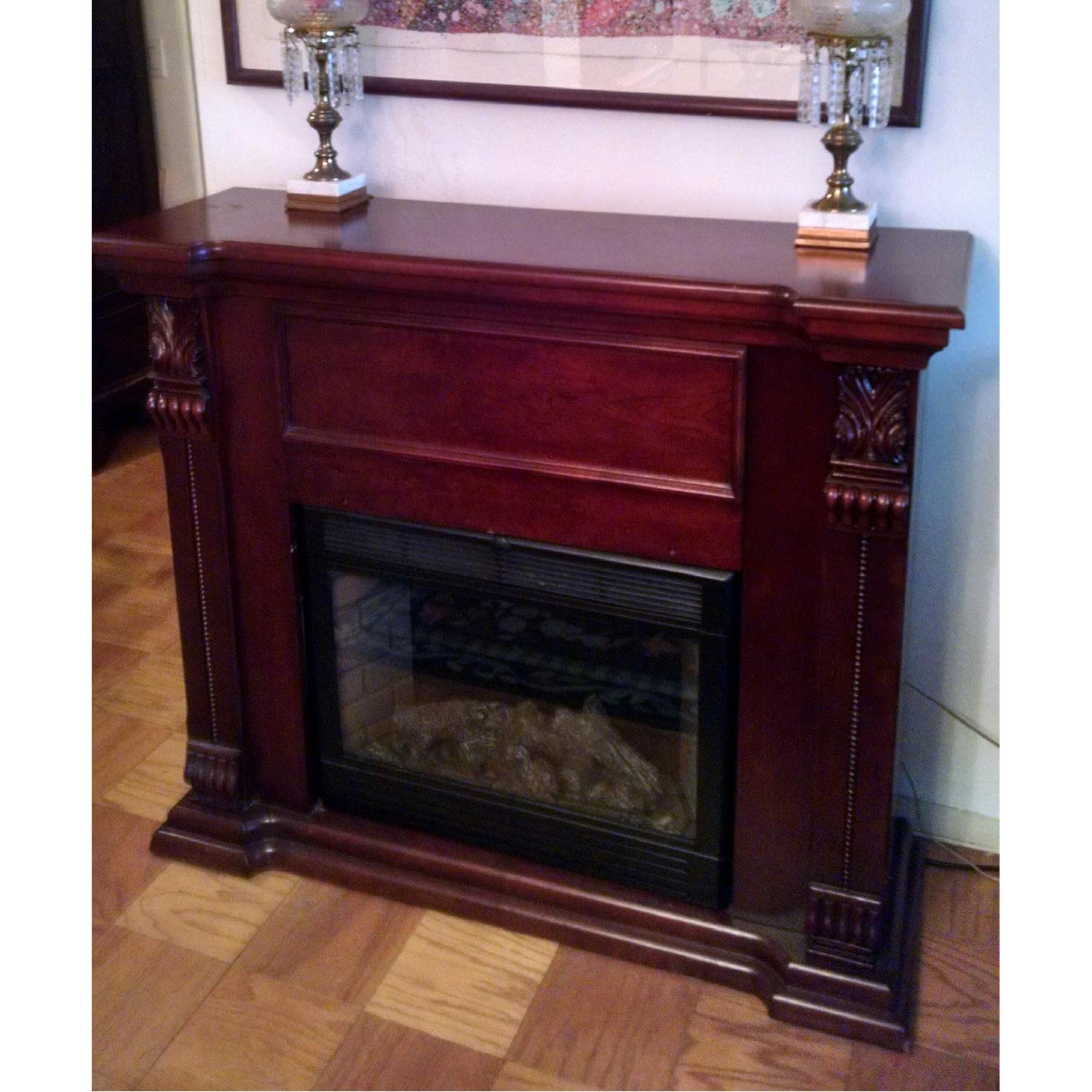 Chimney Free Electric Fireplace with Mantel - image-1