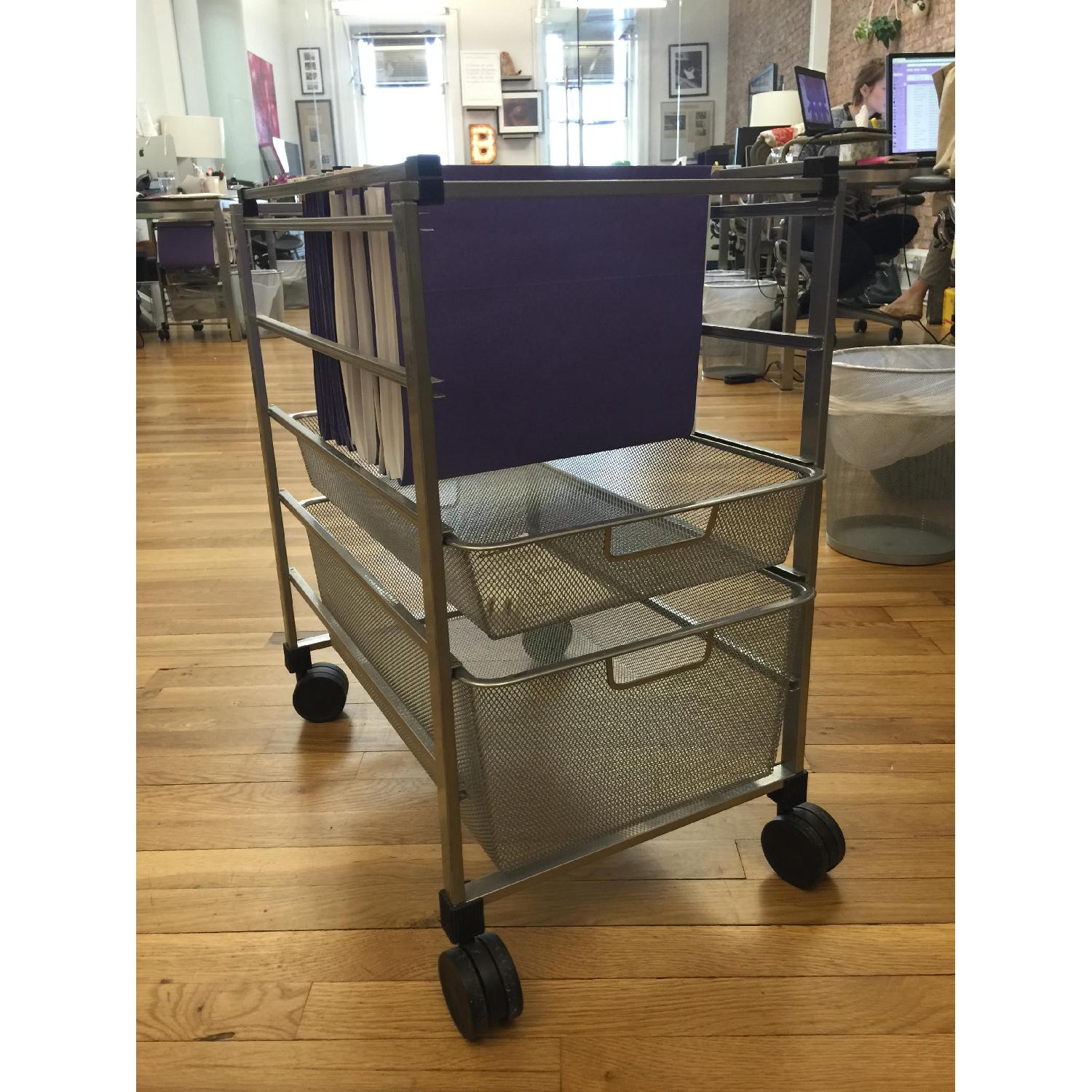 Container Store Platinum Elfa Mesh File Cart - image-1