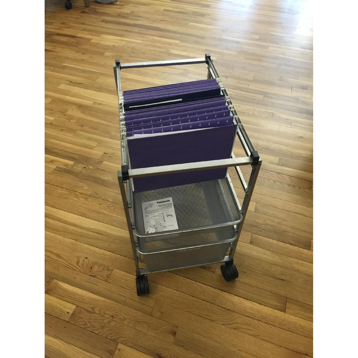 Container Store Platinum Elfa Mesh File Cart - image-2