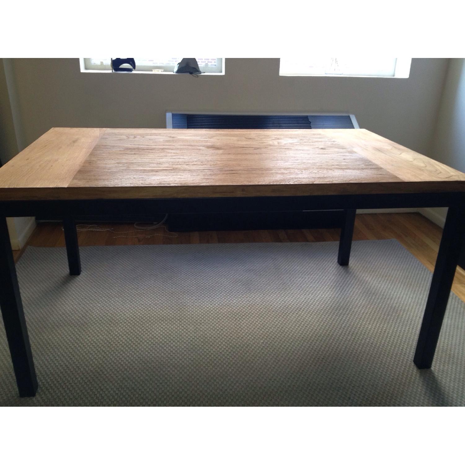 Crate And Barrel Parsons Teak Top Dining Table AptDeco