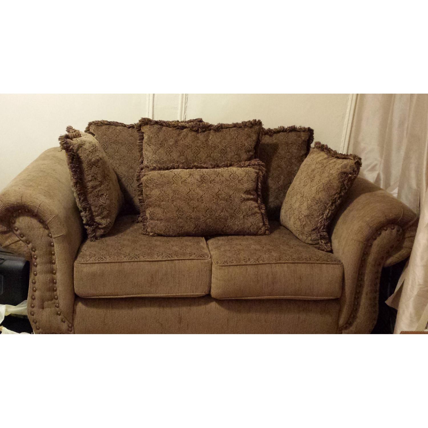 Brown 2 Piece Sofa Set - image-1