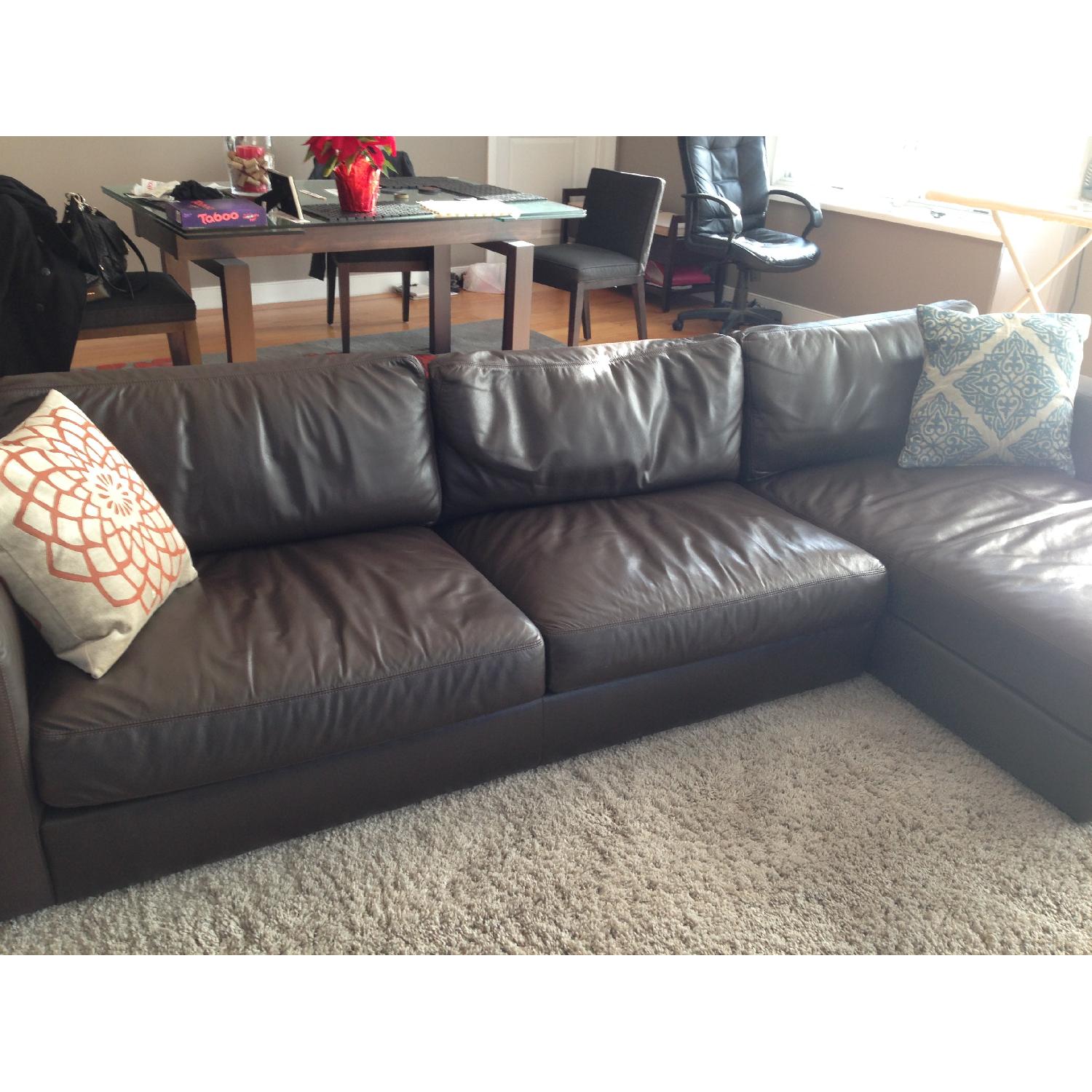 DWR Reid Sectional Leather Chaise (Stout Color) - image-2