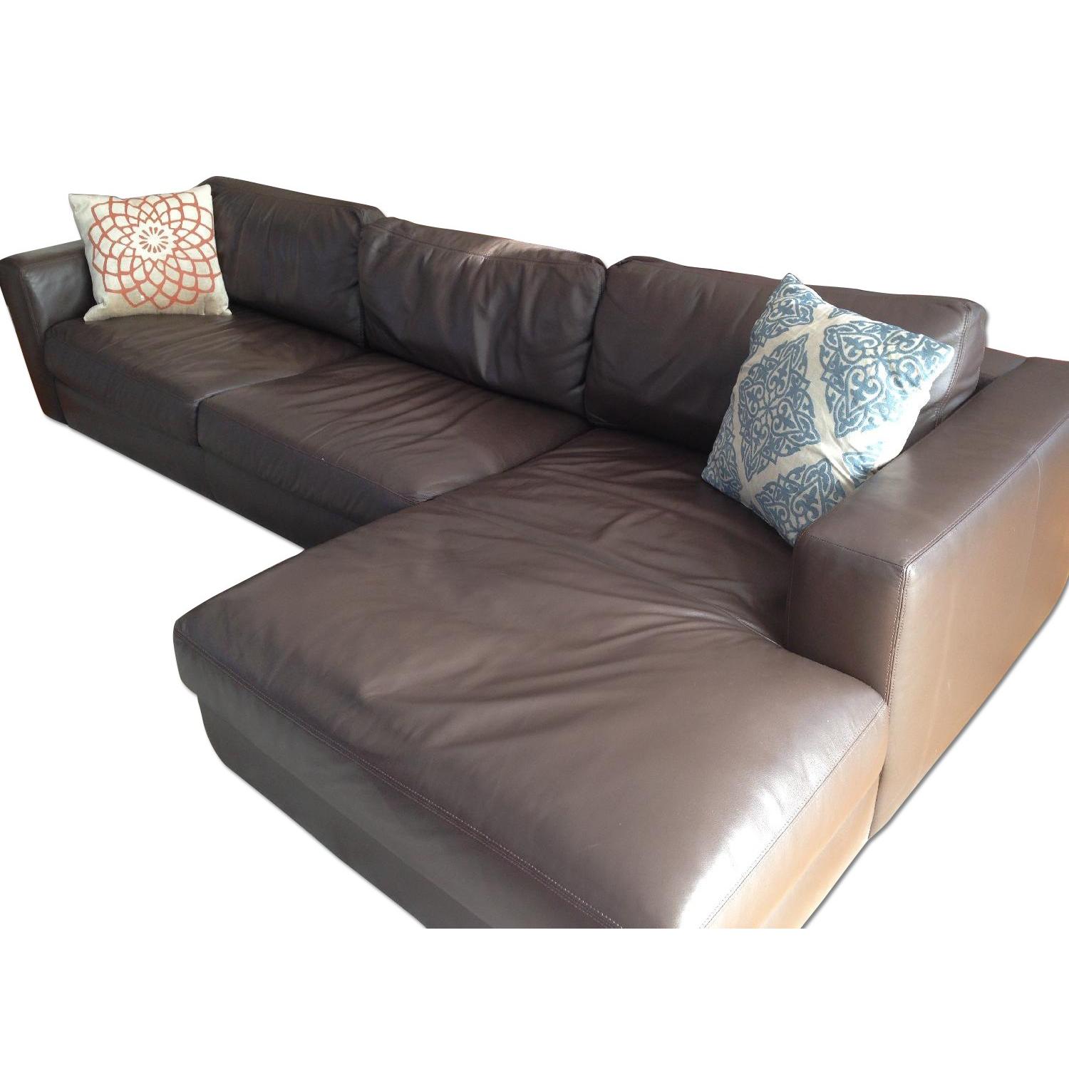 DWR Reid Sectional Leather Chaise