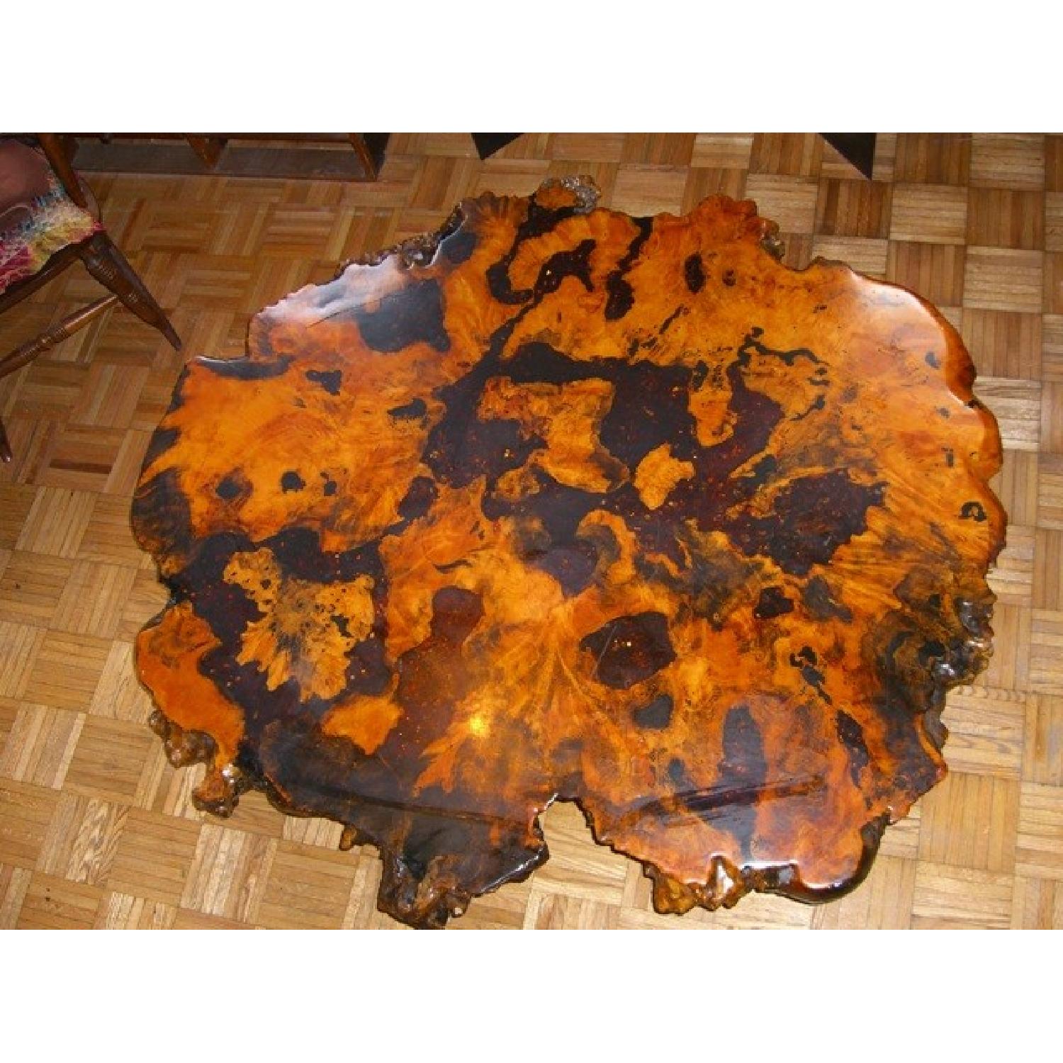 Redwood Burlwood Coffee Table Log Cabin Style - image-1