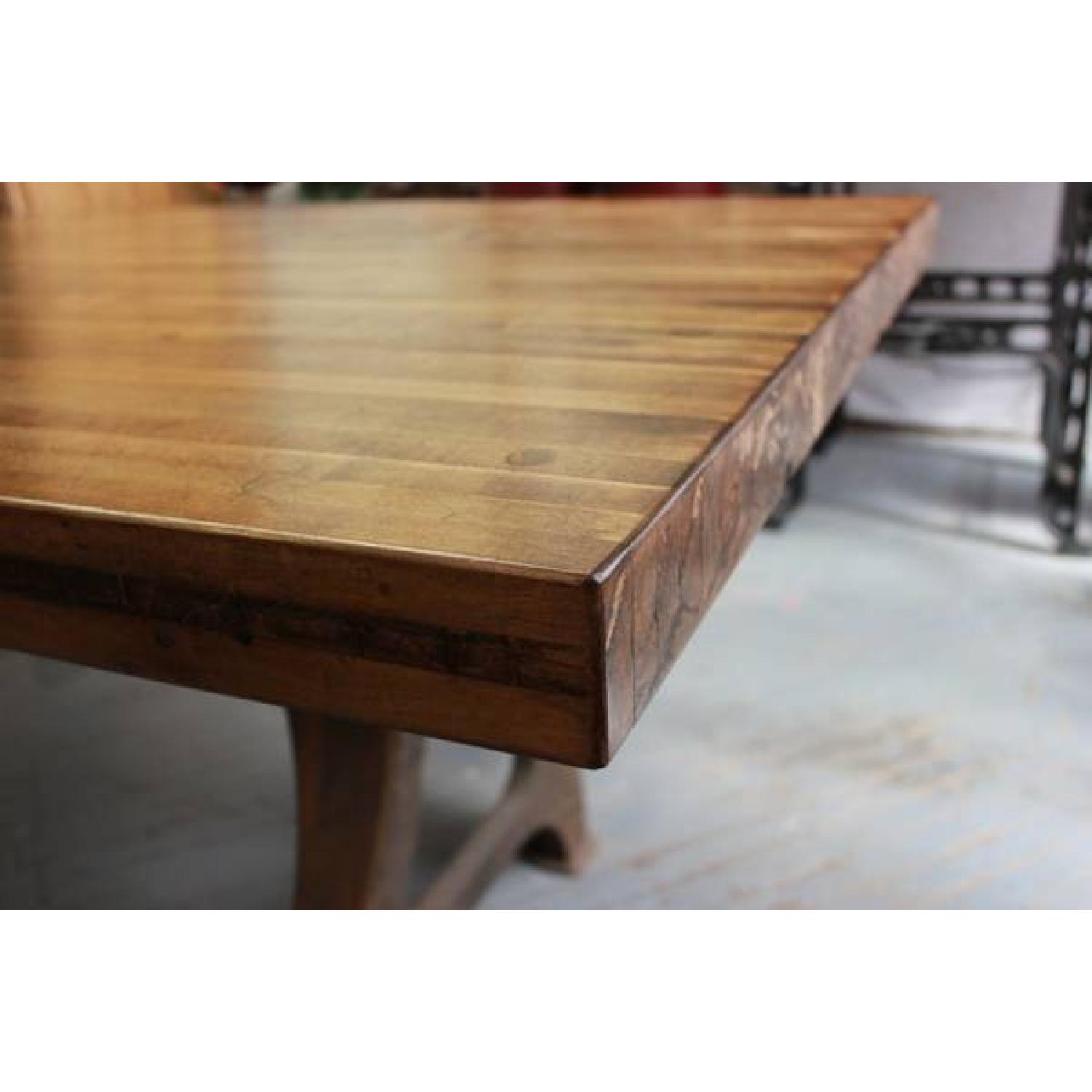 Vintage Industrial 8' Dining Table / Conference Table with Butcher Block - image-2