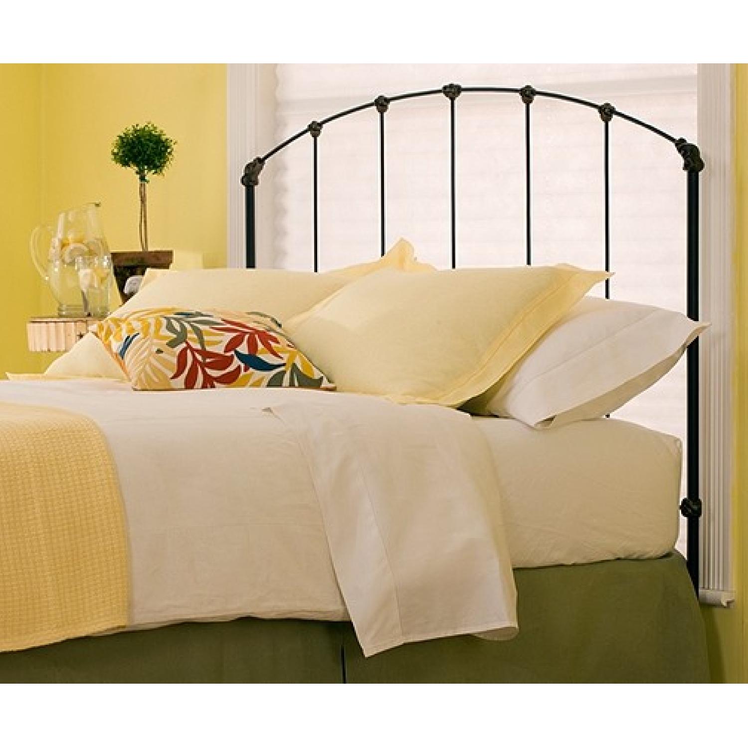 Charles P Rogers Black & Gold Iron Head Board - Thumbnail 2