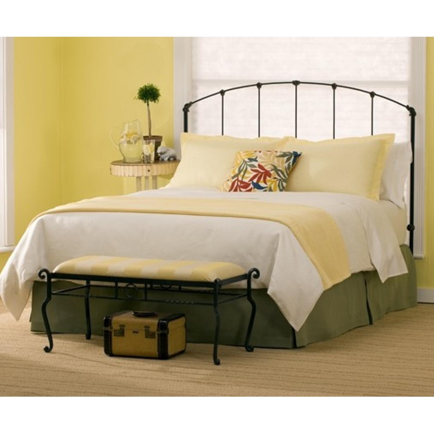 Charles P Rogers Black & Gold Iron Head Board - Thumbnail 4