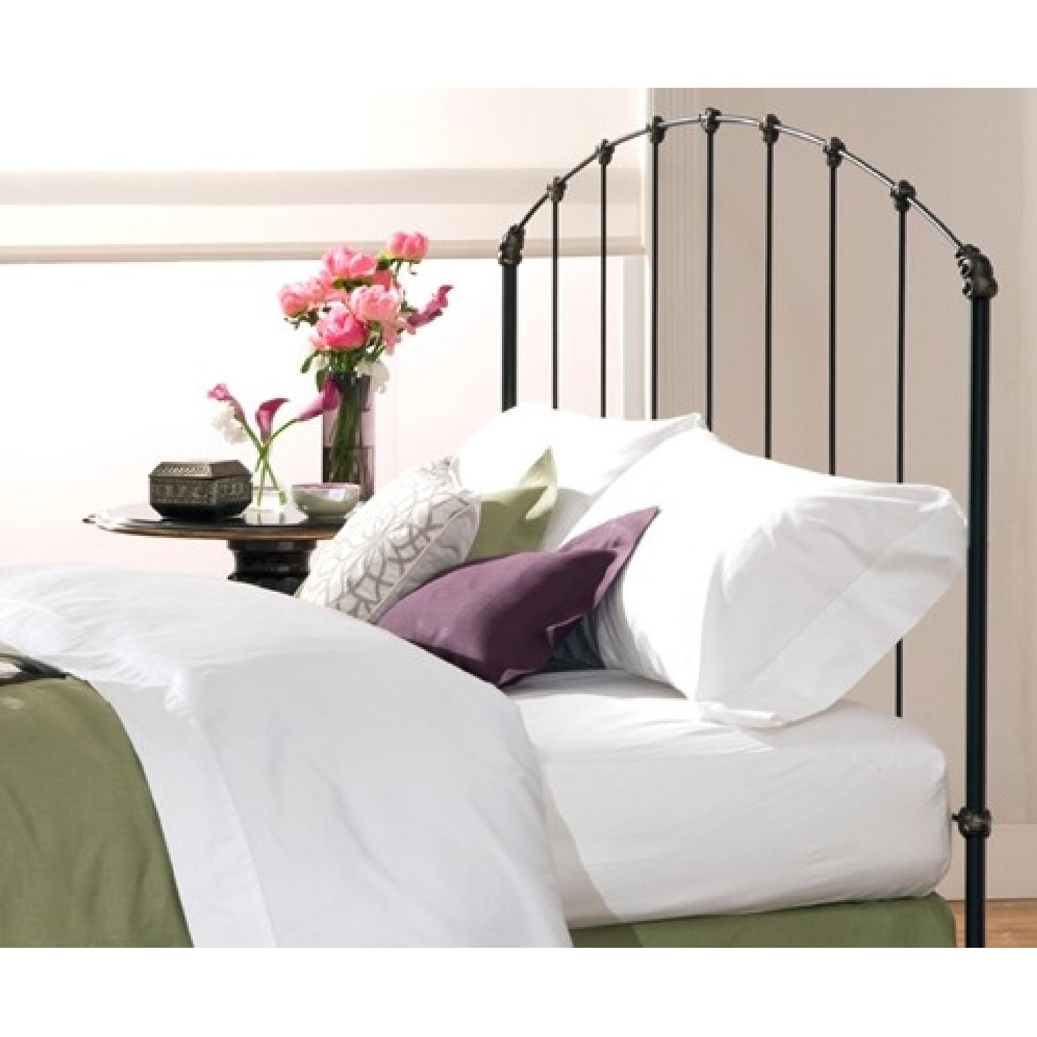 Charles P Rogers Black & Gold Iron Head Board - Thumbnail 3