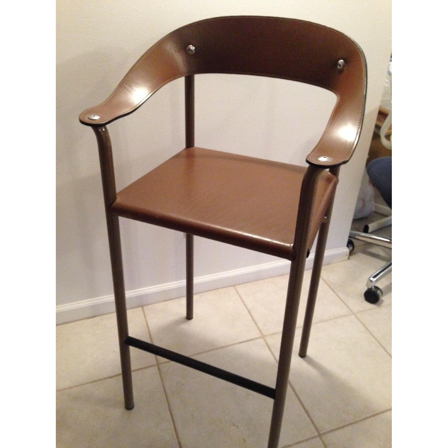 4 Leather Bar Stools (made in Germany) - image-1