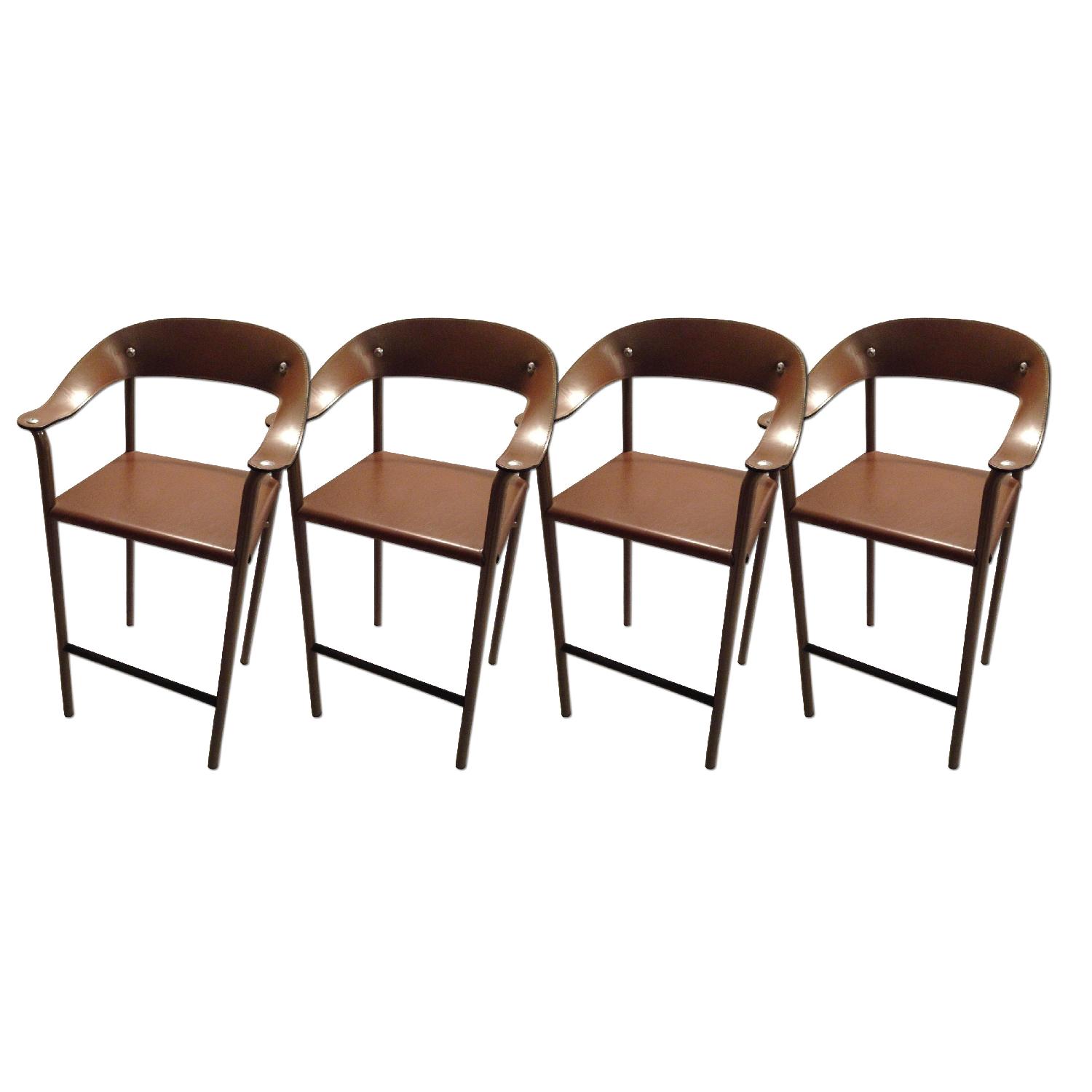 4 Leather Bar Stools