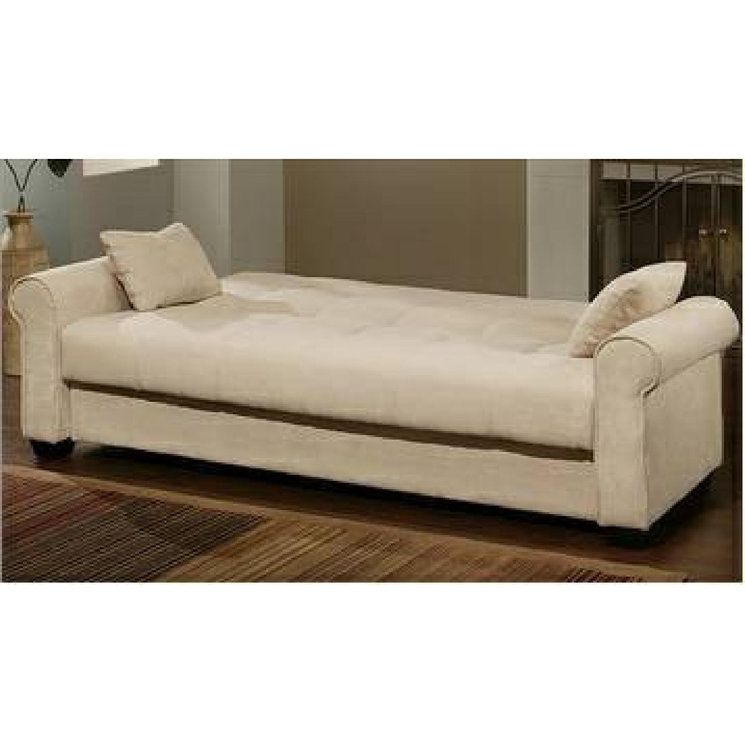 Convertible Beige Sofa Bed - image-1