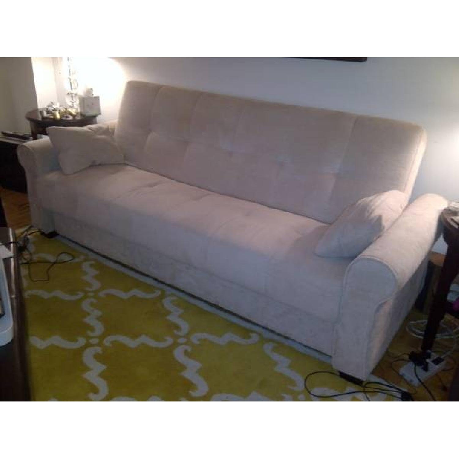 Convertible Beige Sofa Bed - image-2