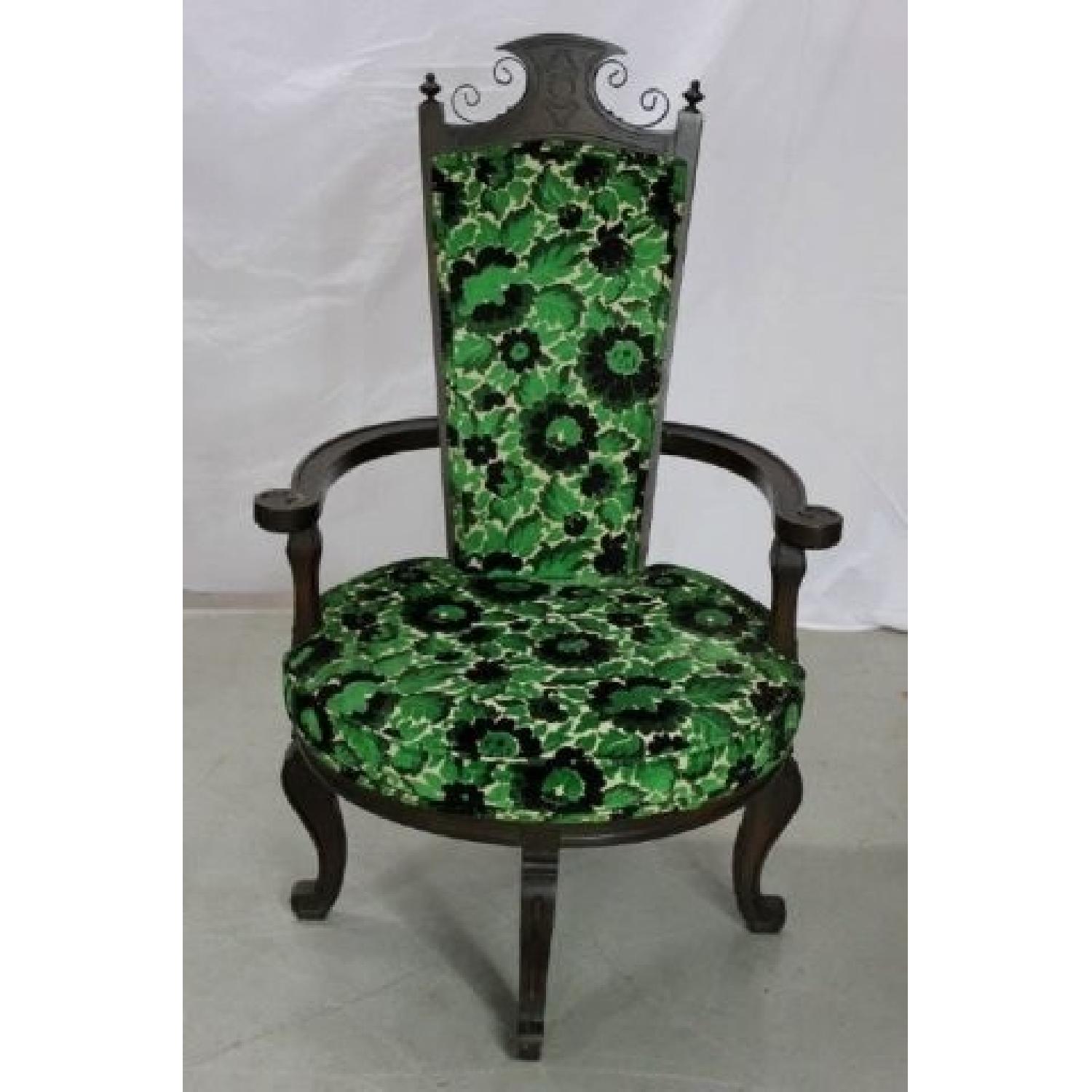 Pair of Rare Mid Century Modern Wood & Metal Armchairs - image-2