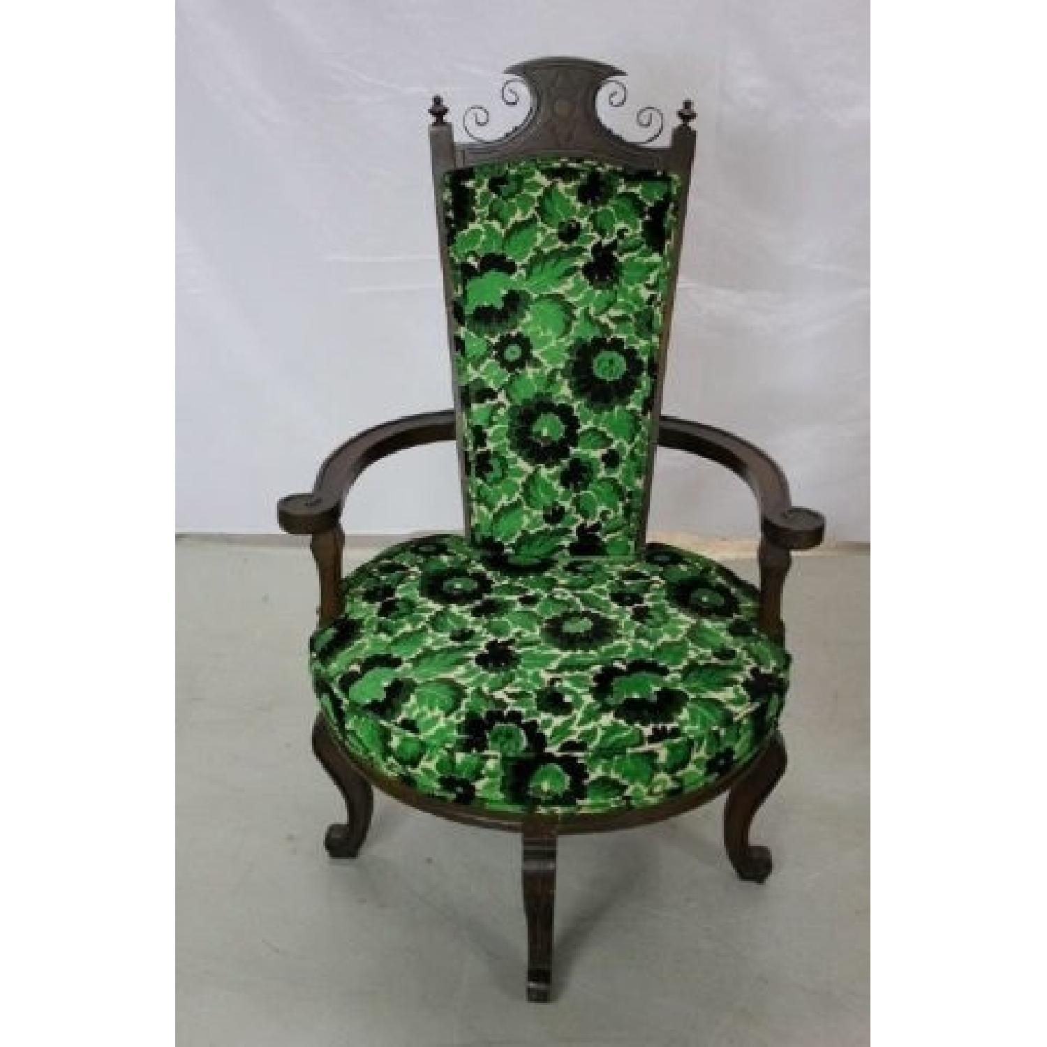 Pair of Rare Mid Century Modern Wood & Metal Armchairs - image-6