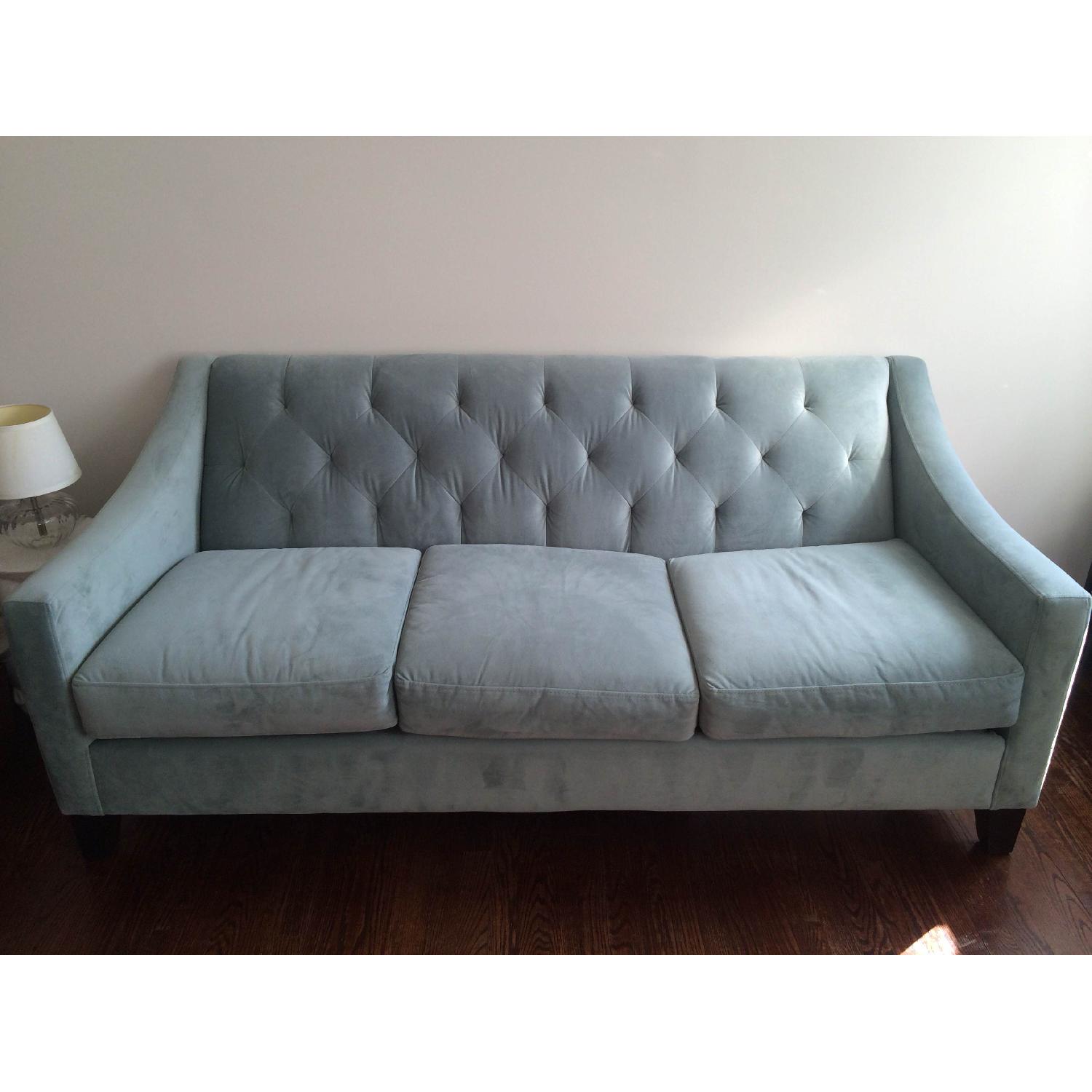 Macy Velvet Button Tufted Sofa AptDeco