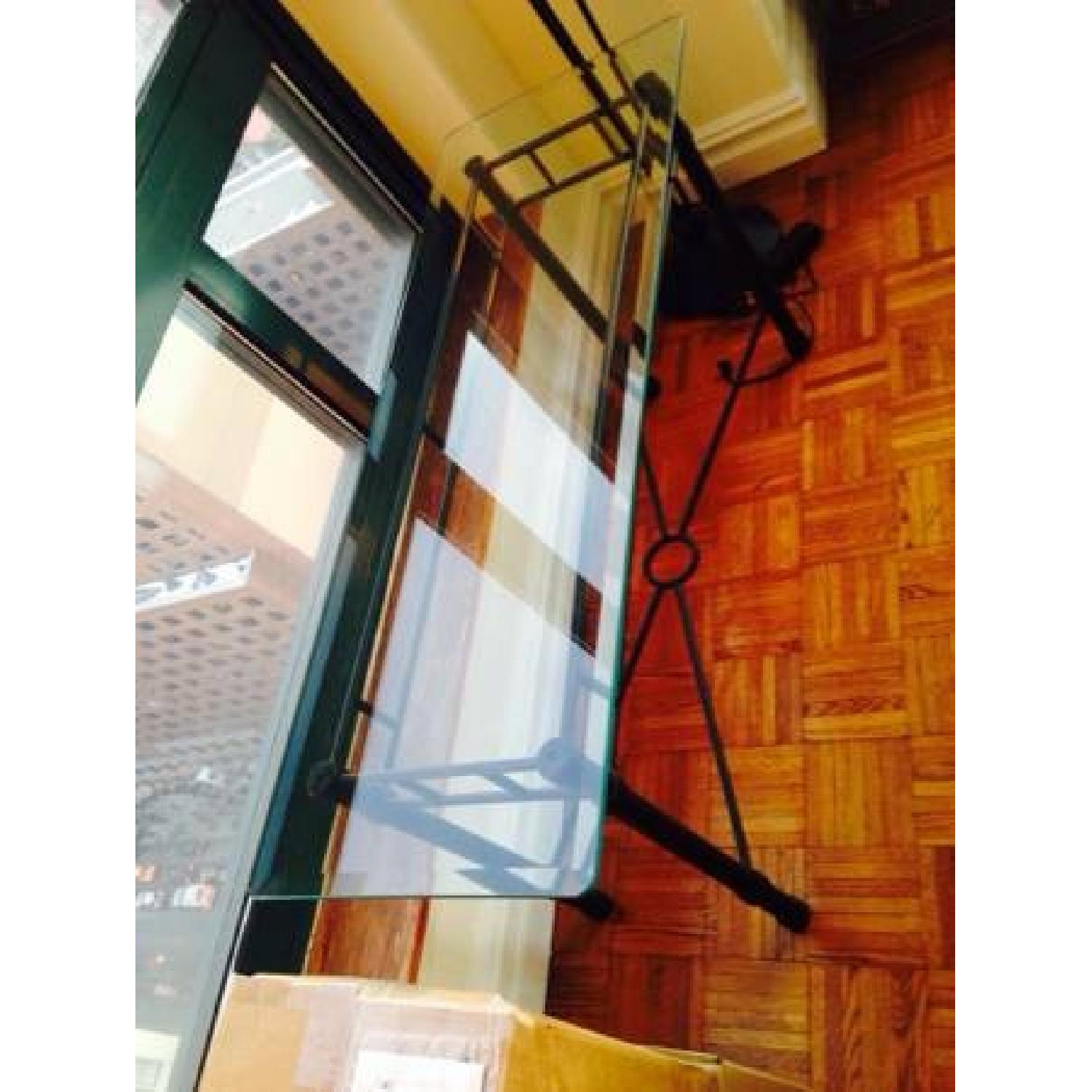 Wrought Iron Glass Top Side Table - image-1