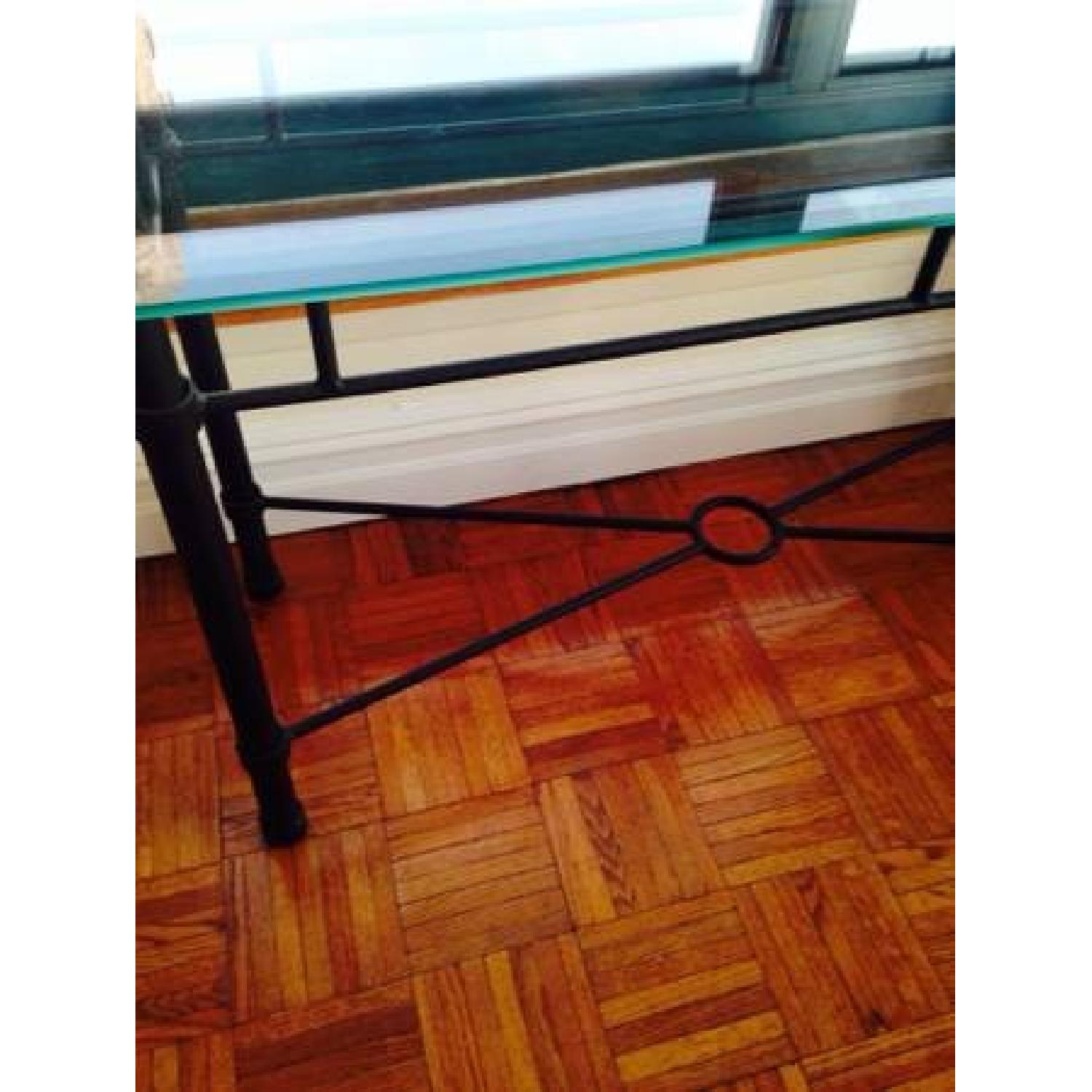 Wrought Iron Glass Top Side Table - image-2