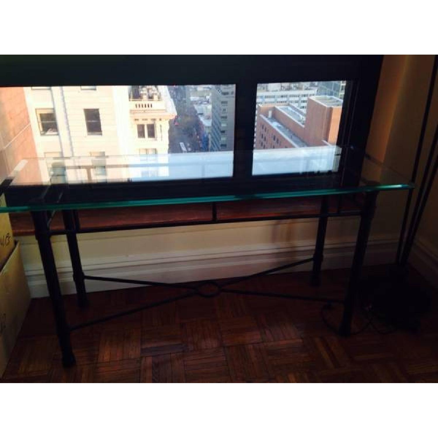 Wrought Iron Glass Top Side Table - image-3