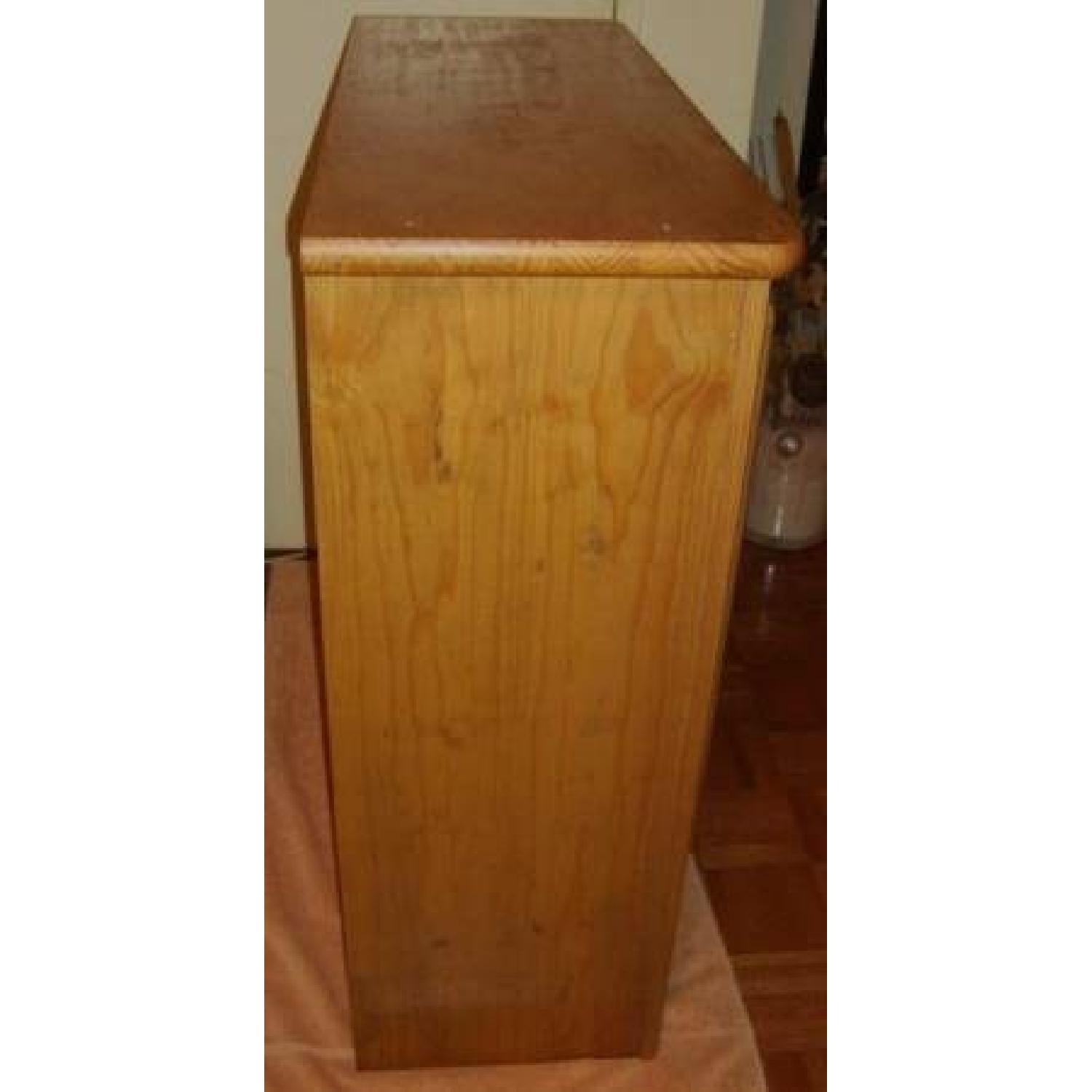 Solid Wood Floor Cabinet with Two Glass Pane Doors - image-2