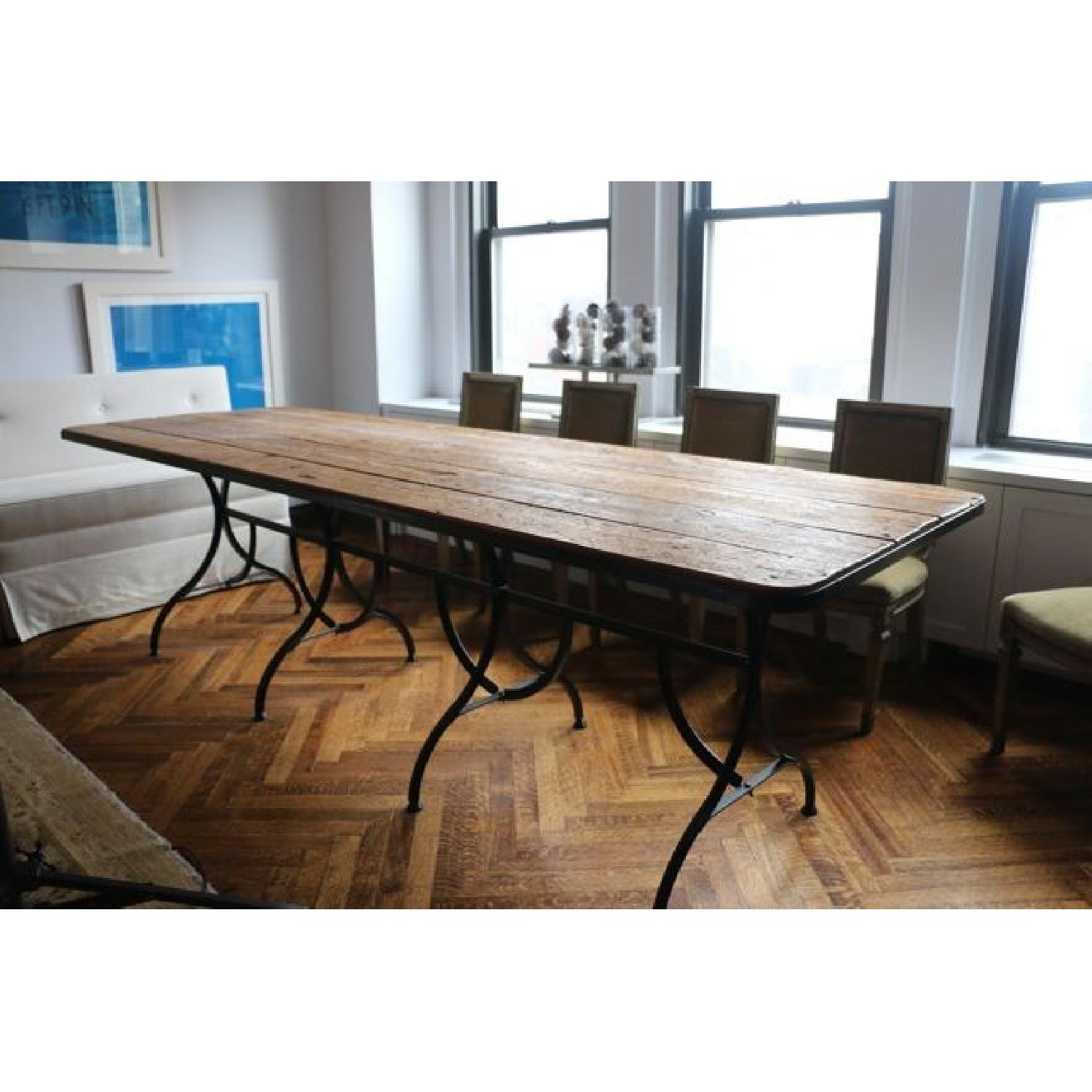 Beautiful Wood and Galvanized Steel Dining Table AptDeco